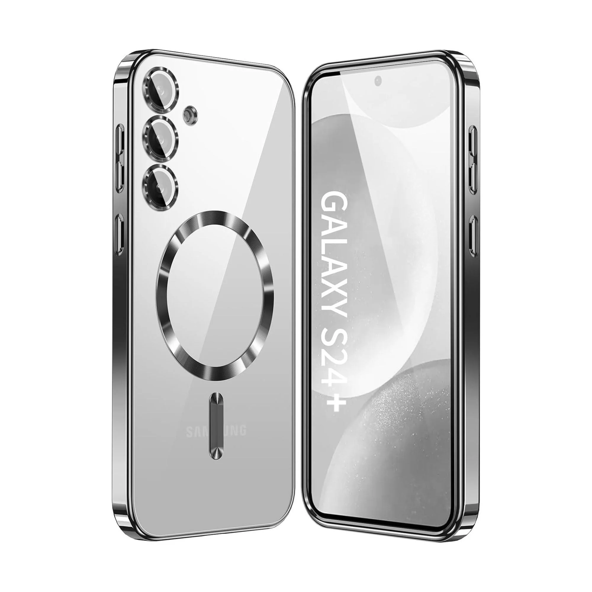 Vaku ® Samsung Galaxy S24 Plus Luxury Electroplated Magnetic Magsafe Camera Protection TPU Back Cover Case - Image 3