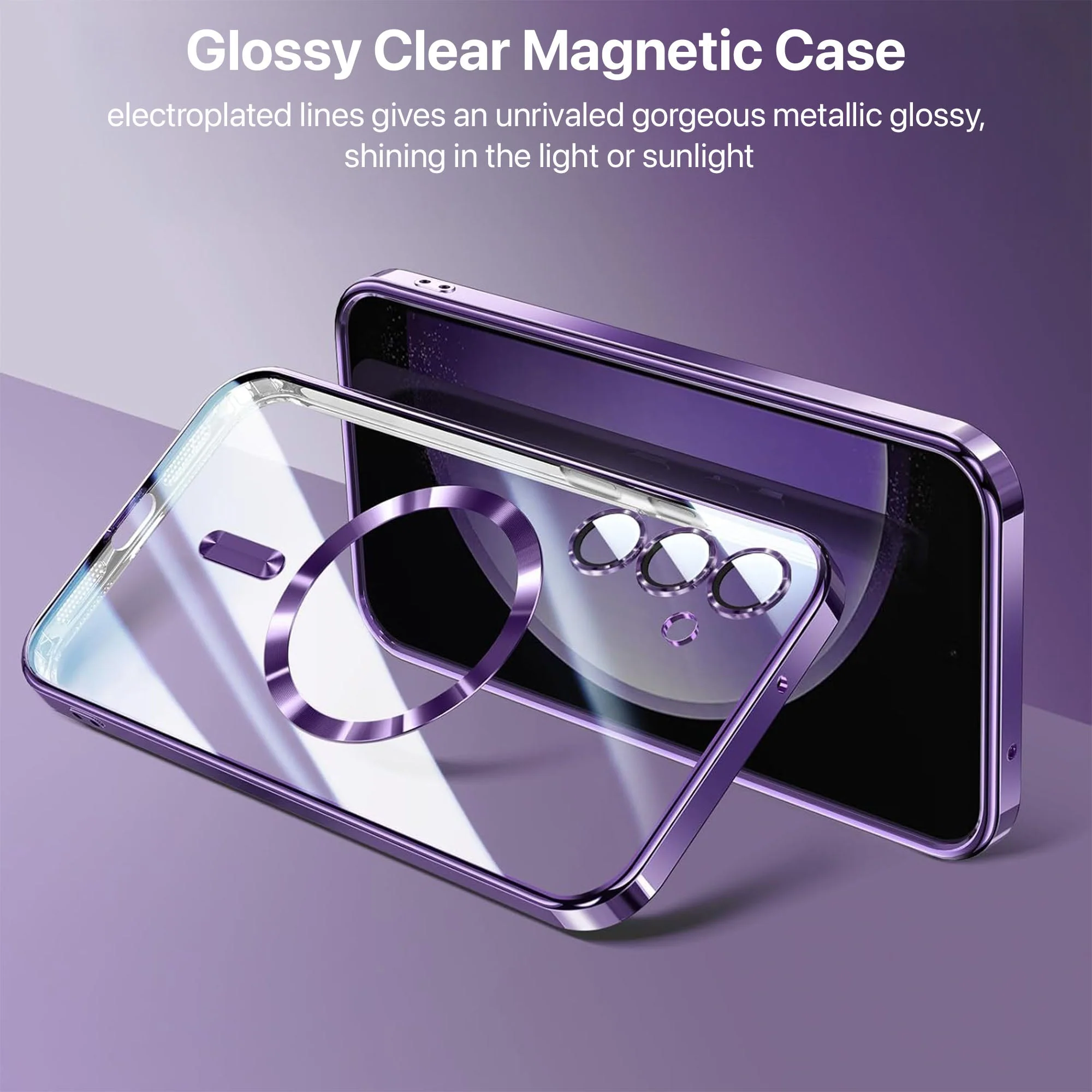 Vaku ® Samsung Galaxy S24 Plus Luxury Electroplated Magnetic Magsafe Camera Protection TPU Back Cover Case - Image 4