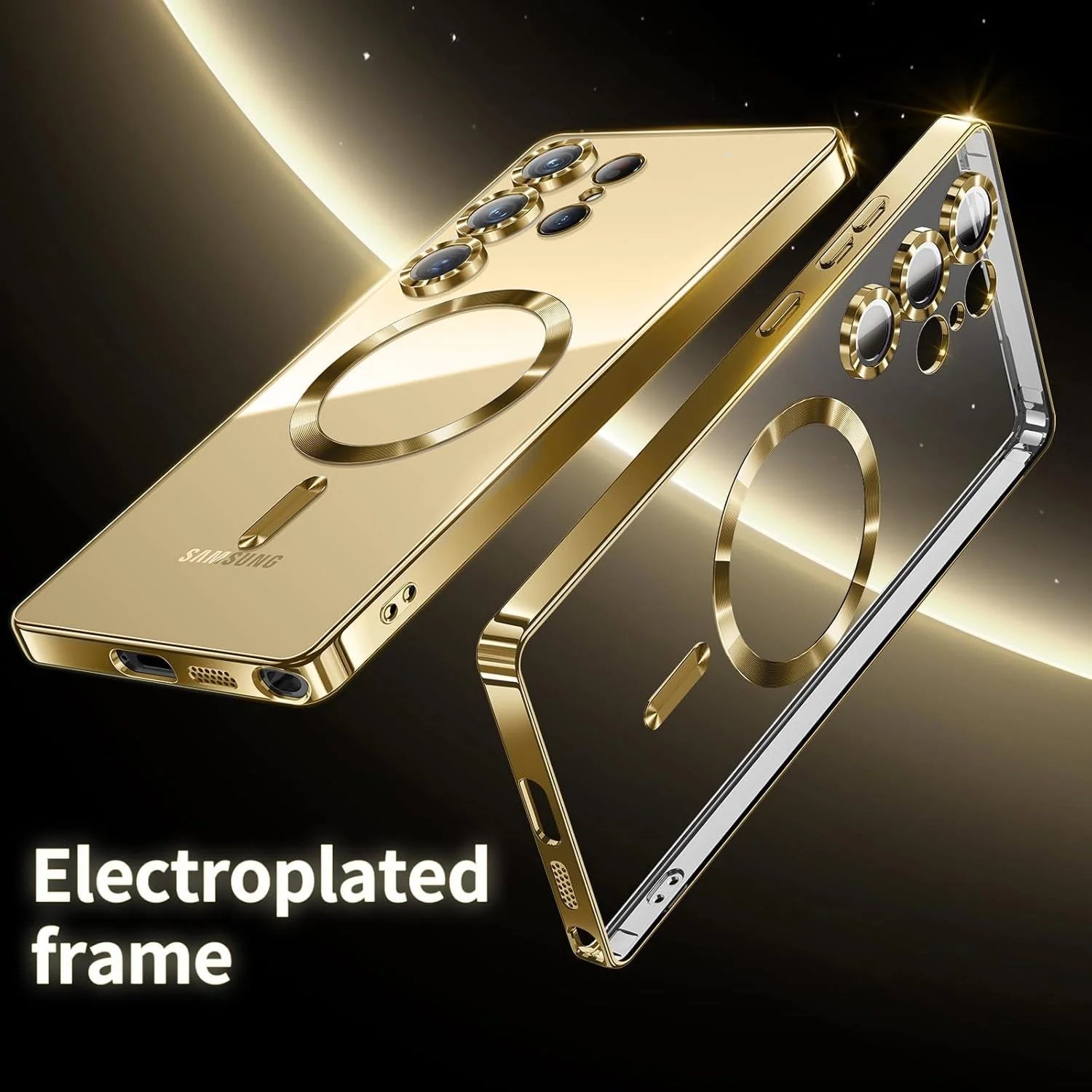 Vaku ® Samsung Galaxy S24 Ultra Luxury Electroplated Magnetic Magsafe Camera Protection TPU Back Cover Case - Image 10