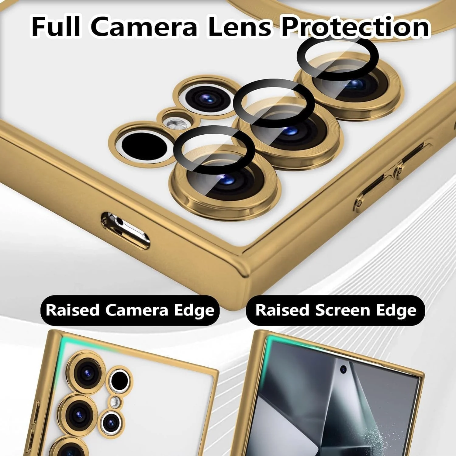 Vaku ® Samsung Galaxy S24 Ultra Luxury Electroplated Magnetic Magsafe Camera Protection TPU Back Cover Case - Image 11