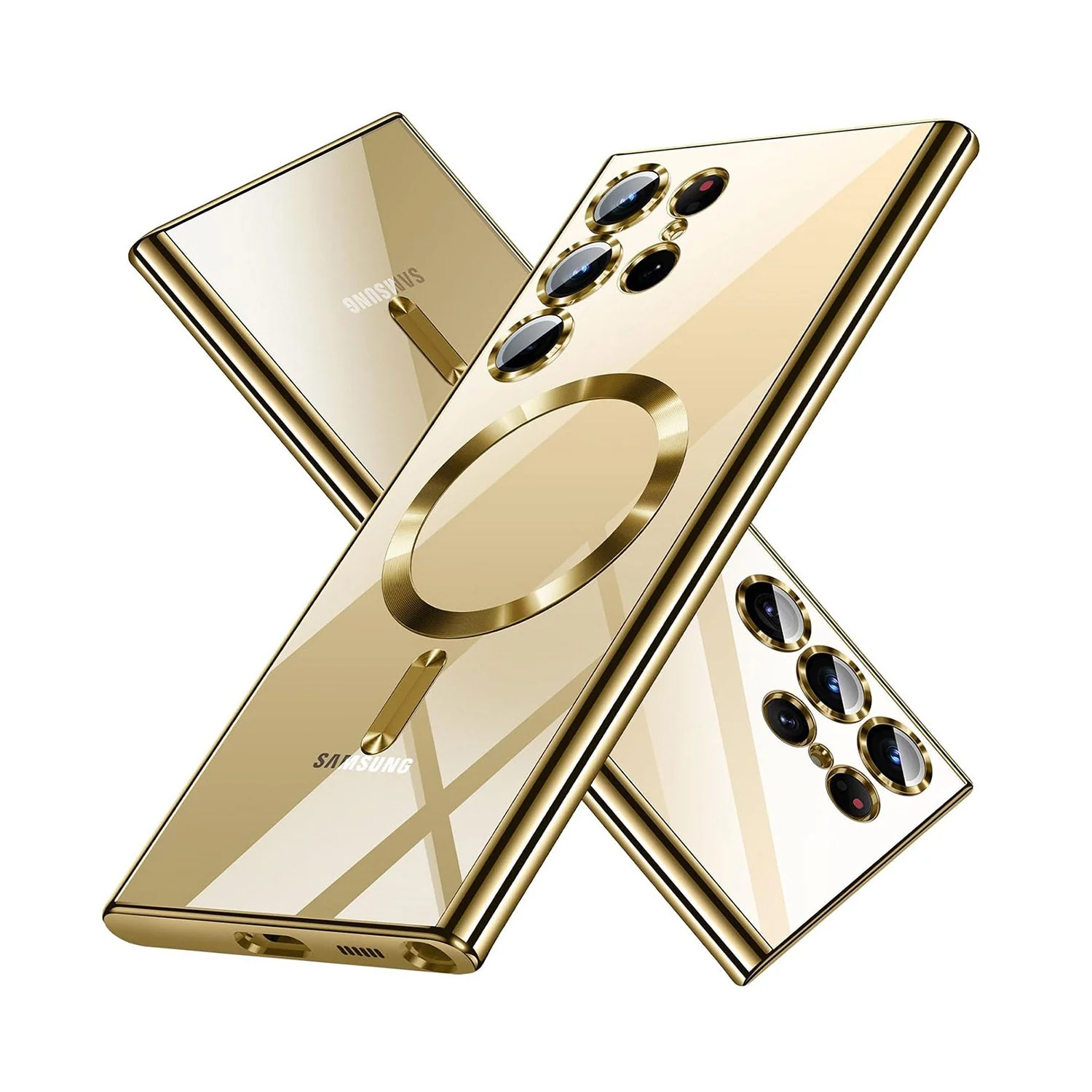 Vaku ® Samsung Galaxy S24 Ultra Luxury Electroplated Magnetic Magsafe Camera Protection TPU Back Cover Case - Image 3