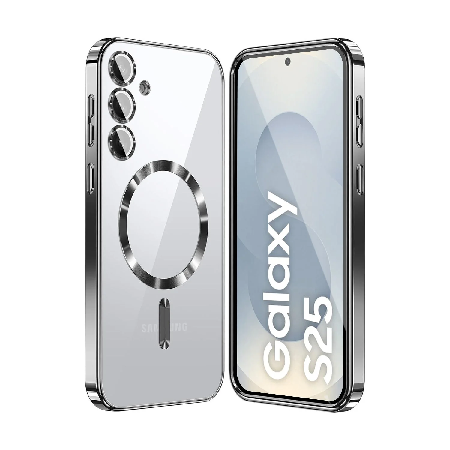 Vaku ® Samsung Galaxy S25 Luxury Electroplated Magnetic Magsafe Camera Protection TPU Back Cover Case - Image 3