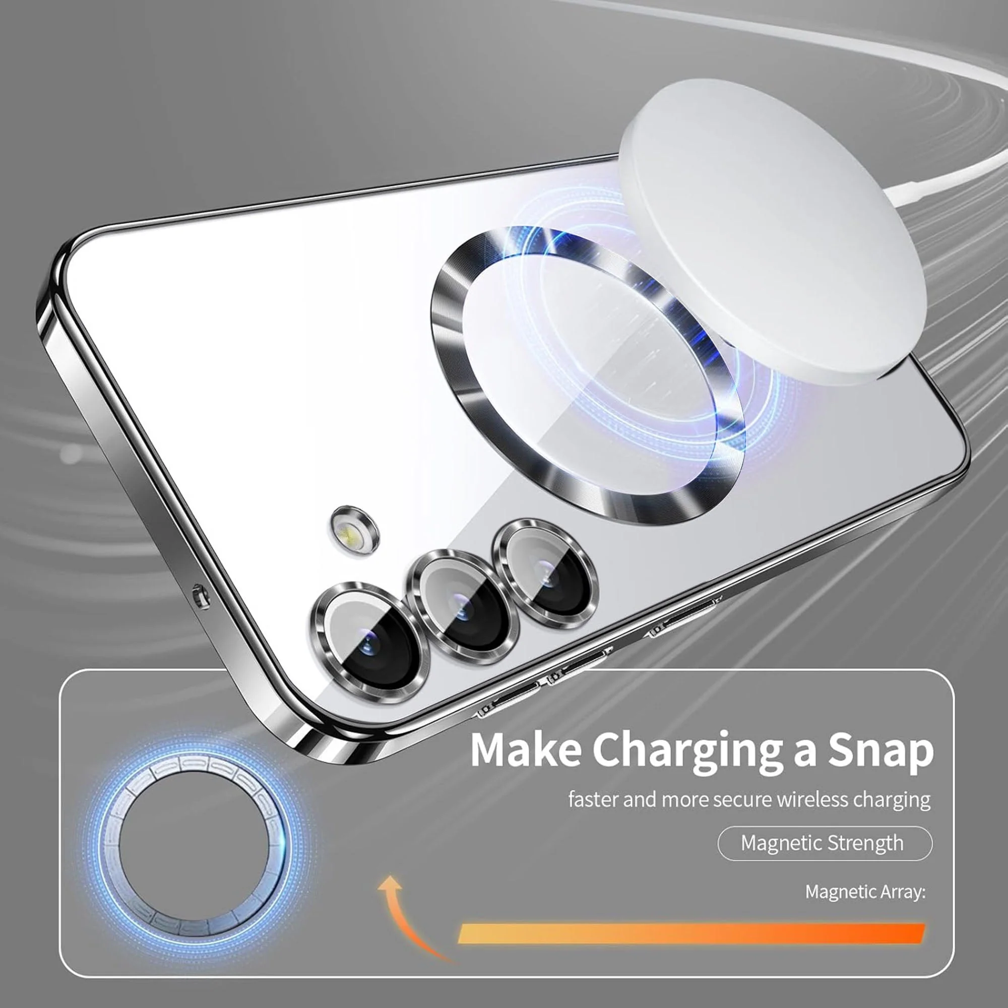 Vaku ® Samsung Galaxy S25 Luxury Electroplated Magnetic Magsafe Camera Protection TPU Back Cover Case - Image 7
