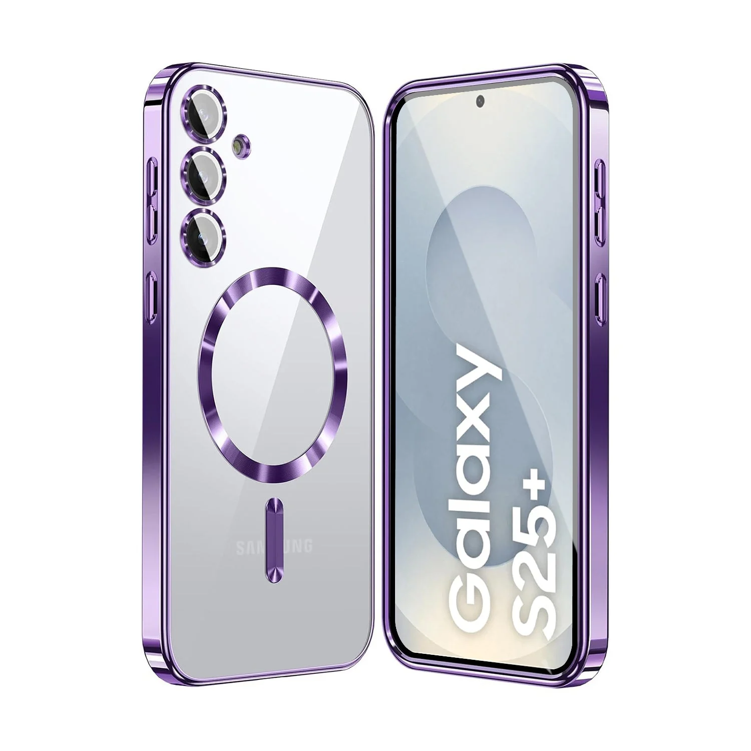 Vaku ® Samsung Galaxy S25 Plus Luxury Electroplated Magnetic Magsafe Camera Protection TPU Back Cover Case - Image 2