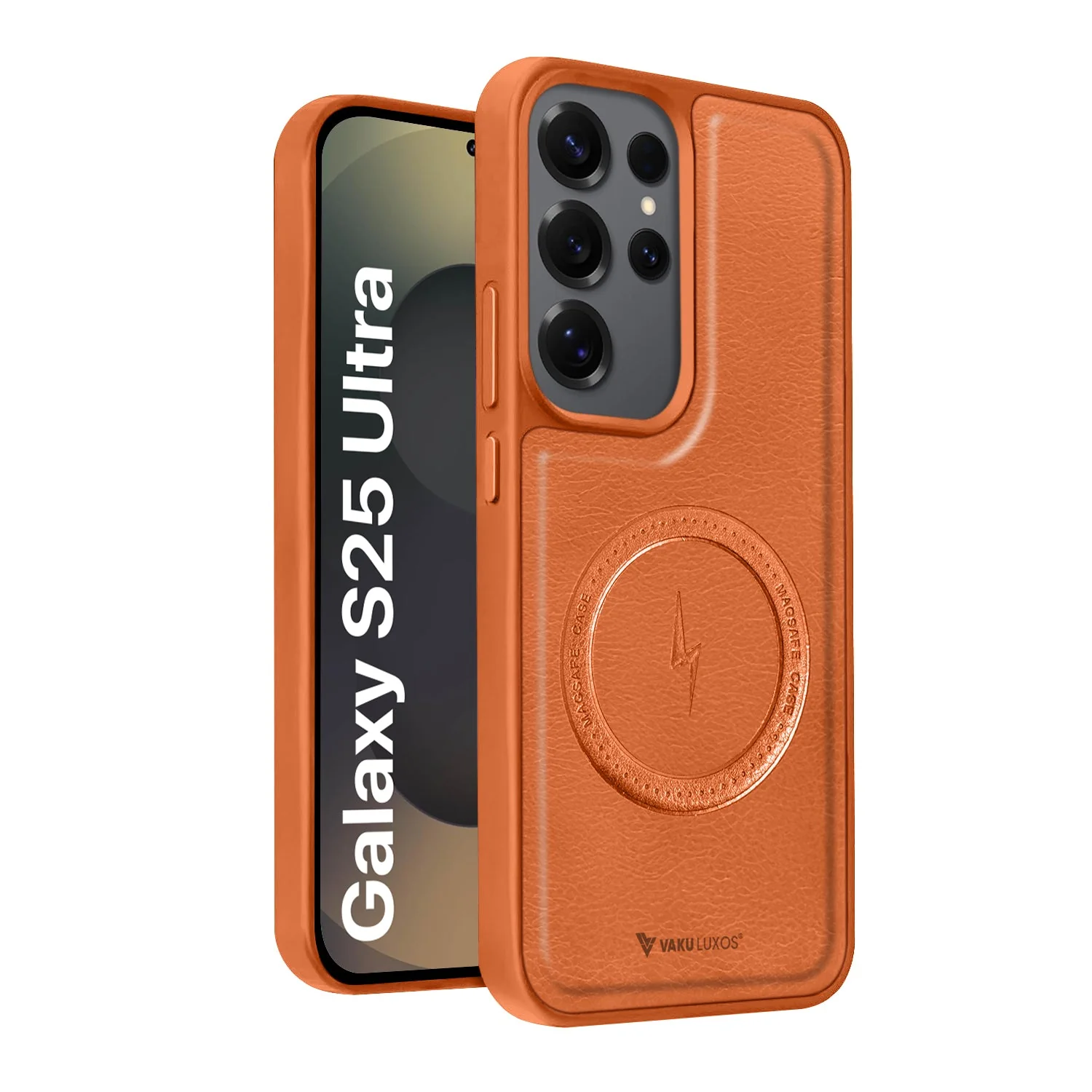 Vaku ® Samsung Galaxy S25 Ultra Maxtron Leather Stitched Magnetic Magsafe Non-Slip Grip Shockproof Back Cover