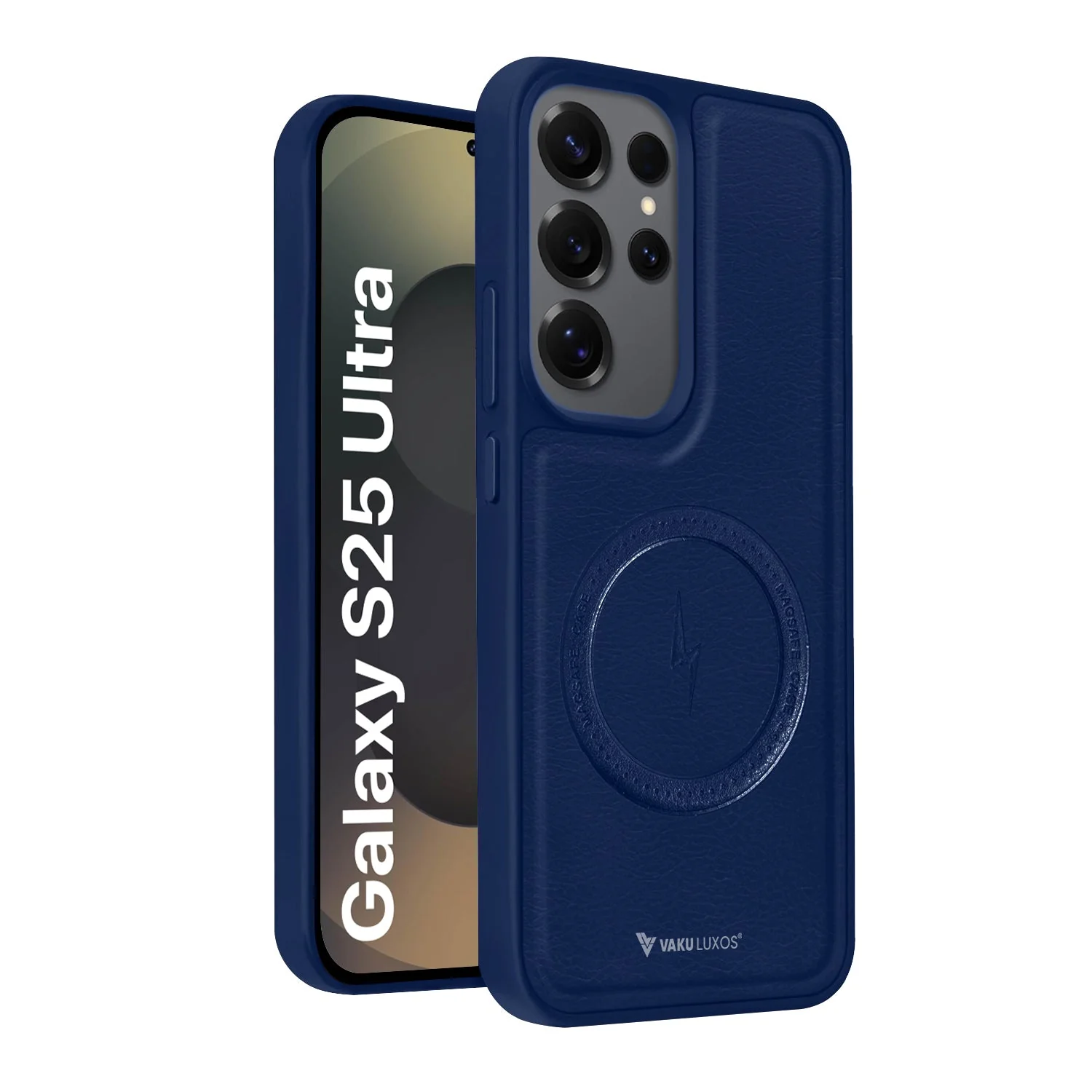 Vaku ® Samsung Galaxy S25 Ultra Maxtron Leather Stitched Magnetic Magsafe Non-Slip Grip Shockproof Back Cover - Image 3