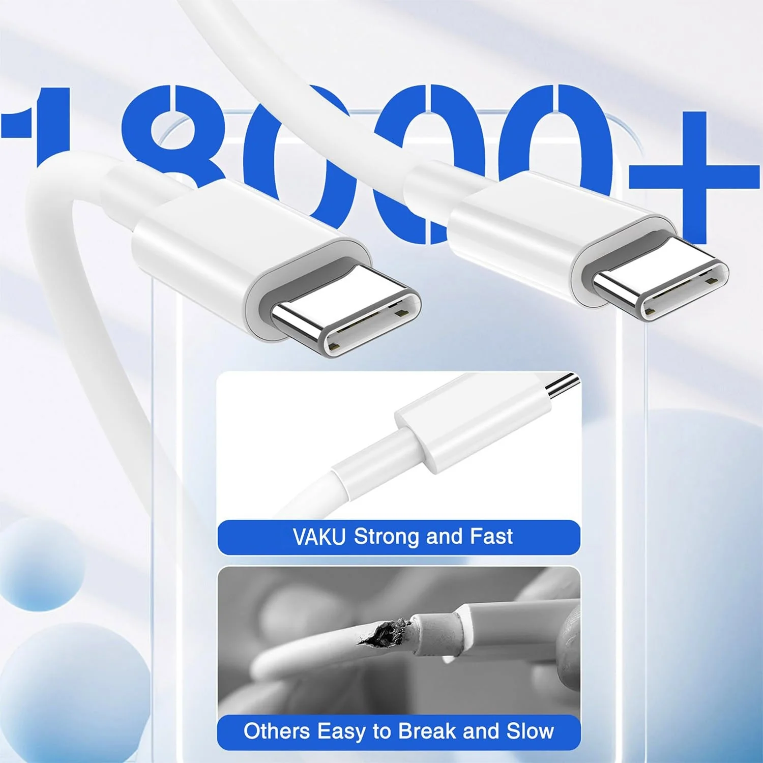 VAKU ® Type-C To Type-C 30W Fast Charging Cable For iPhone 17 /16 /15 Series, Samsung and Android Devices - Image 4