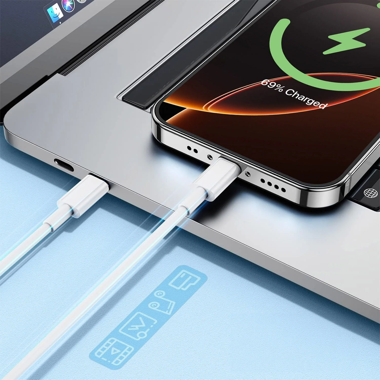VAKU ® Type-C To Type-C 30W Fast Charging Cable For iPhone 17 /16 /15 Series, Samsung and Android Devices - Image 7