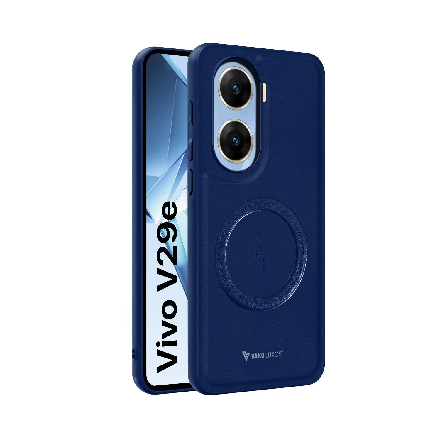 Vaku ® Vivo V29e 5G Maxtron Leather Stitched Magnetic Magsafe Non-Slip Grip Shockproof Back Cover - Image 3