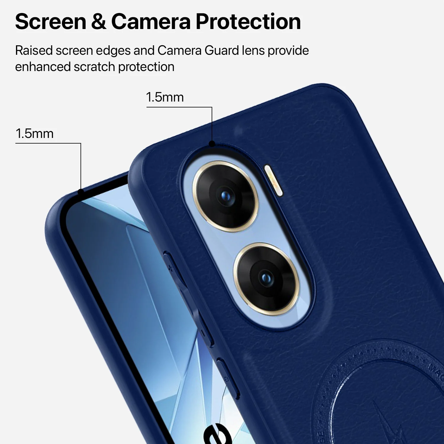 Vaku ® Vivo V29e 5G Maxtron Leather Stitched Magnetic Magsafe Non-Slip Grip Shockproof Back Cover - Image 4