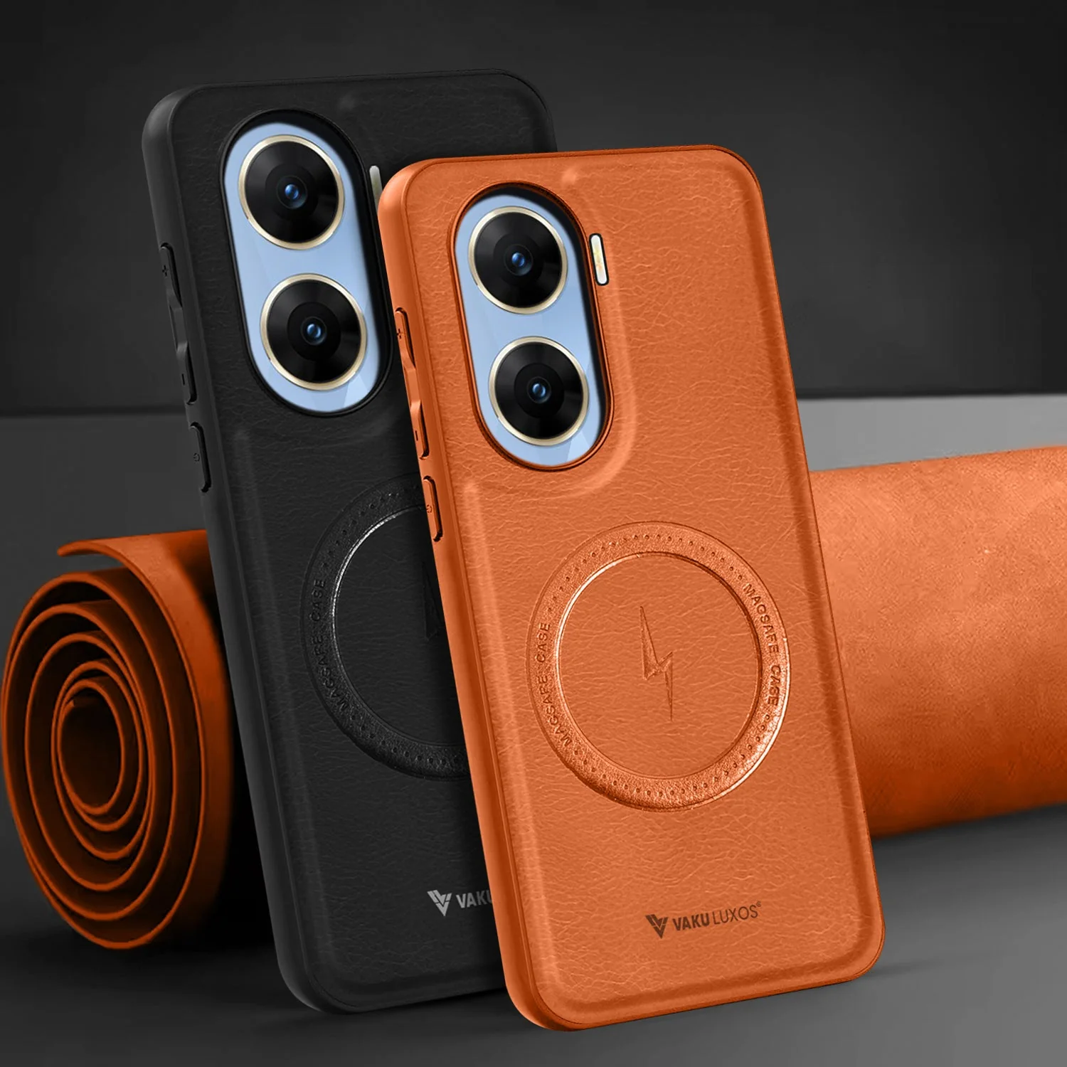 Vaku ® Vivo V29e 5G Maxtron Leather Stitched Magnetic Magsafe Non-Slip Grip Shockproof Back Cover - Image 8