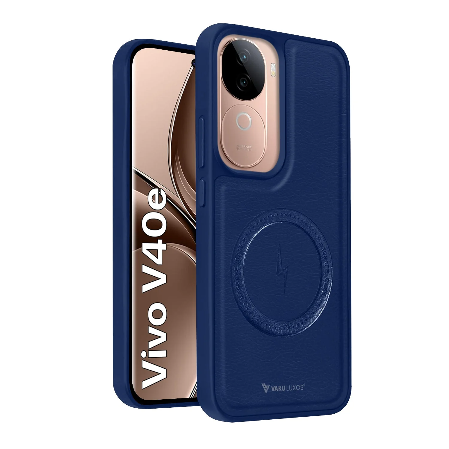 Vaku ® Vivo V40e 5G Maxtron Leather Stitched Magnetic Magsafe Non-Slip Grip Shockproof Back Cover - Image 3