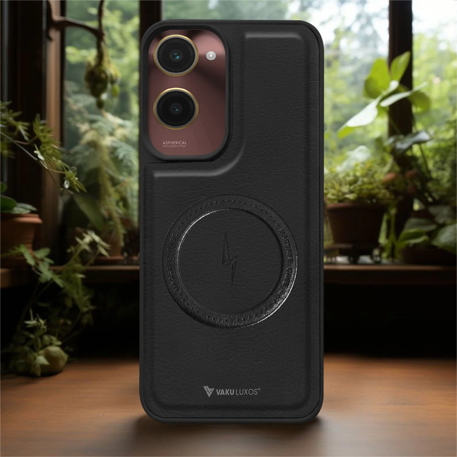 Vaku ® Vivo Y28s 5G Maxtron Leather Stitched Magnetic Magsafe Non-Slip Grip Shockproof Back Cover - Image 12