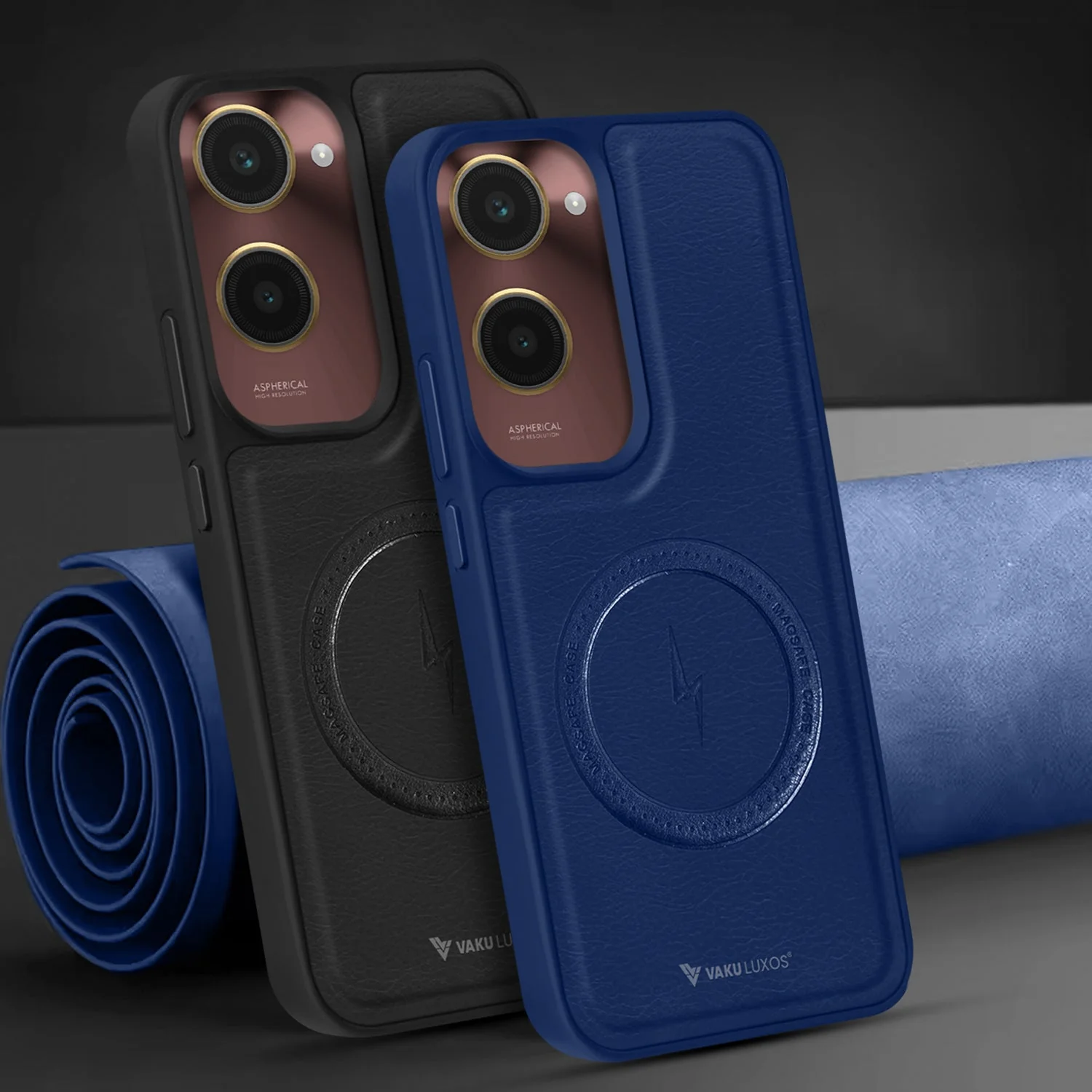 Vaku ® Vivo Y28s 5G Maxtron Leather Stitched Magnetic Magsafe Non-Slip Grip Shockproof Back Cover - Image 14