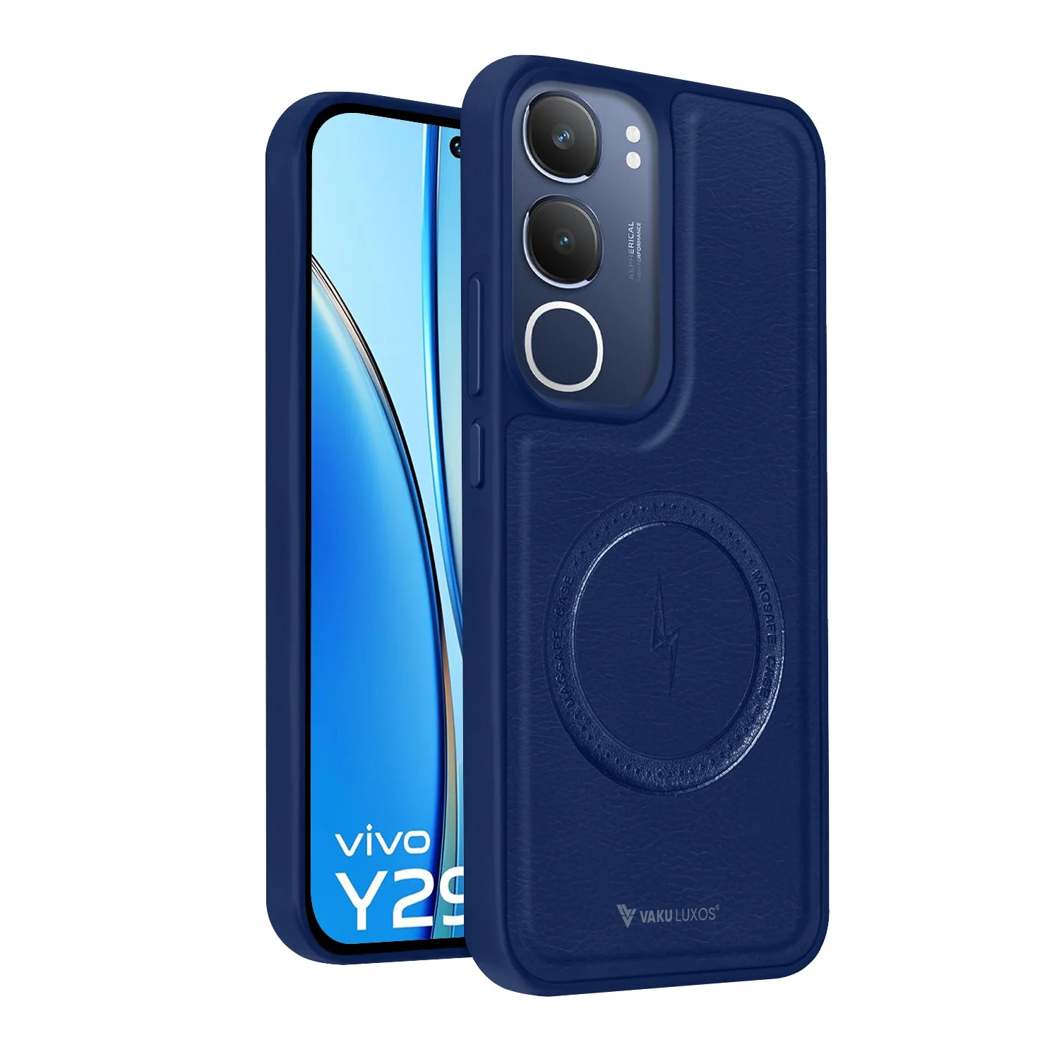 Vaku ® Vivo Y29 5G Maxtron Leather Stitched Magnetic Magsafe Non-Slip Grip Shockproof Back Cover - Image 13
