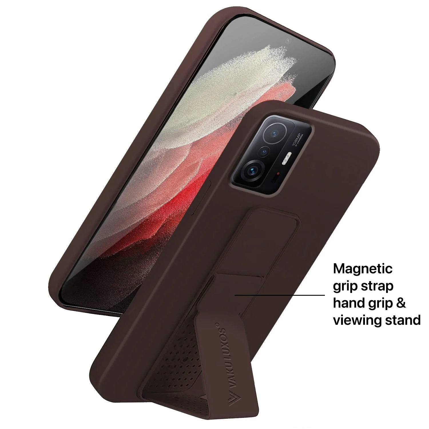 Vaku ® Xiaomi 11T Pro Harbor Grip Multi-Functional Magnetic Vertical & Horizontal Stand Case Silicon Back Cover - Image 10