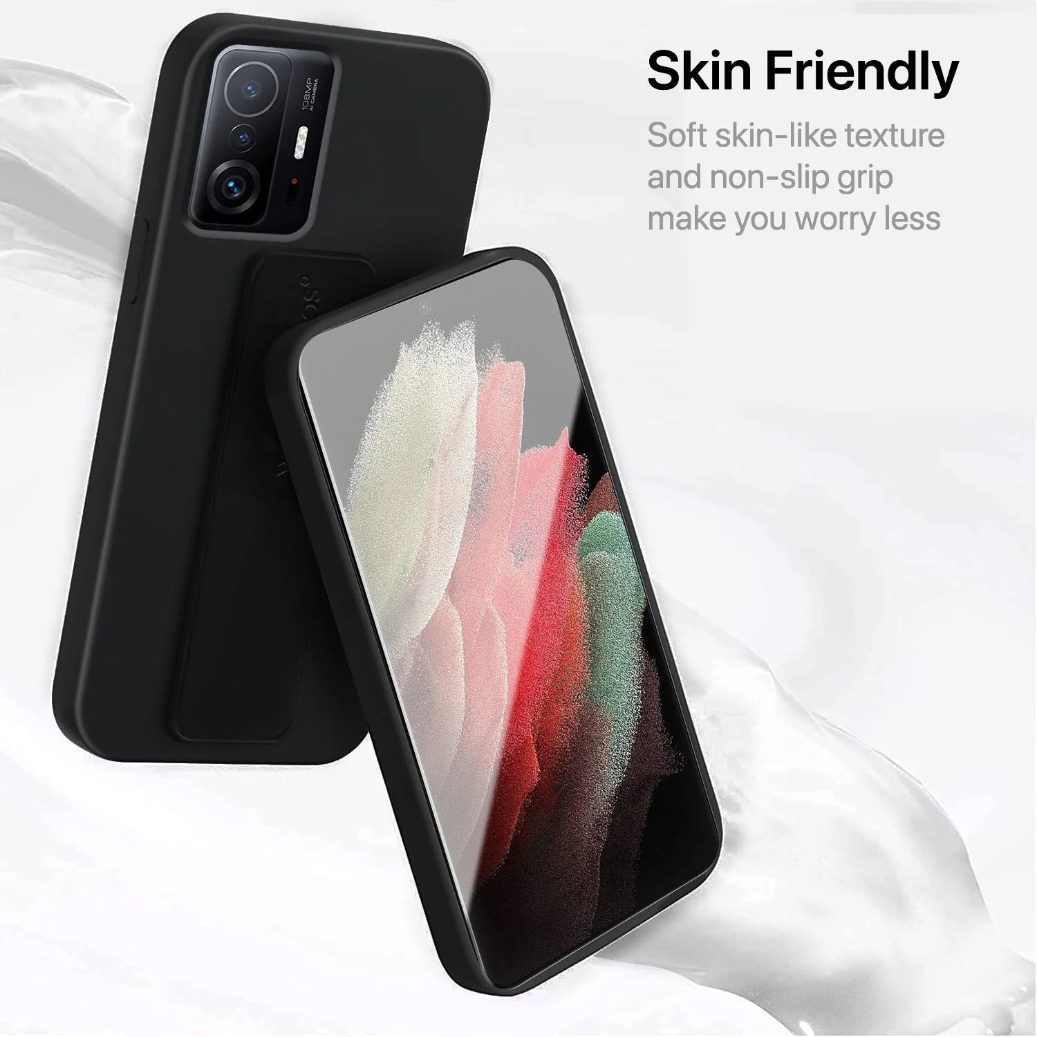Vaku ® Xiaomi 11T Pro Harbor Grip Multi-Functional Magnetic Vertical & Horizontal Stand Case Silicon Back Cover - Image 6