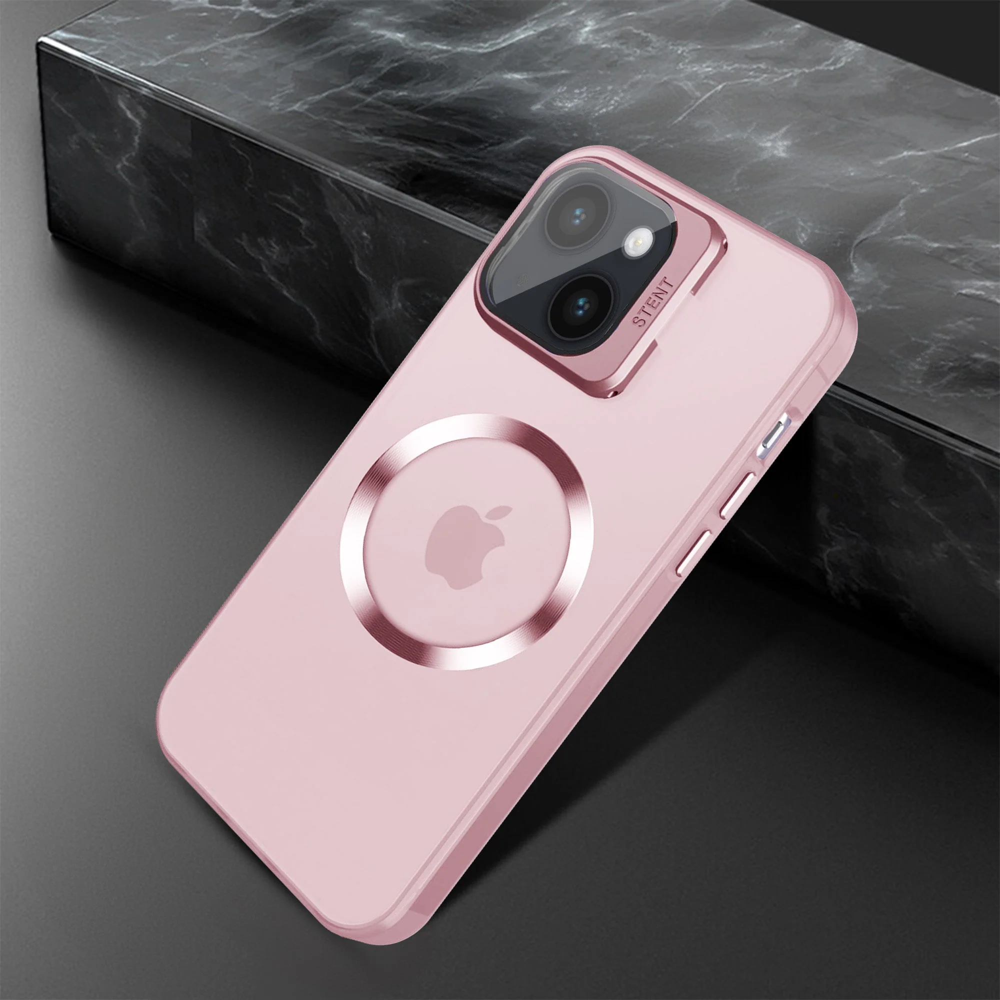 Vaku® Apple iPhone 14 Plus Rime Frosted Magnetic Magpro Translucent Camera Protector Case with Built-in Stash Stand Back Cover - Image 6