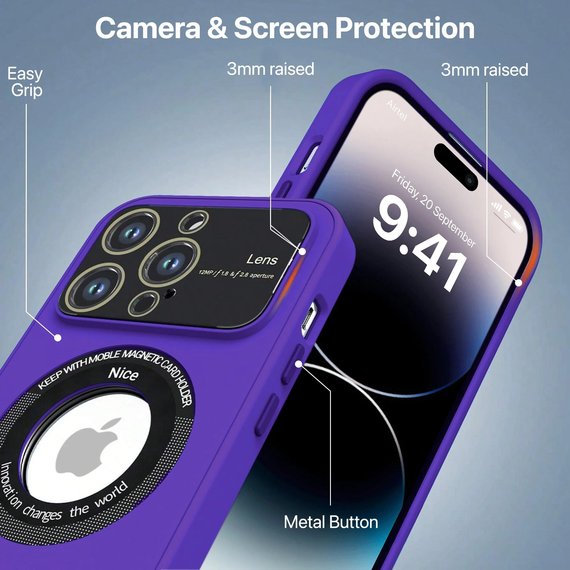 Vaku® Apple iPhone 14 Pro Polarized Magnetic Magpro Camera Lens Protector Logo Hole Back Cover - Image 6