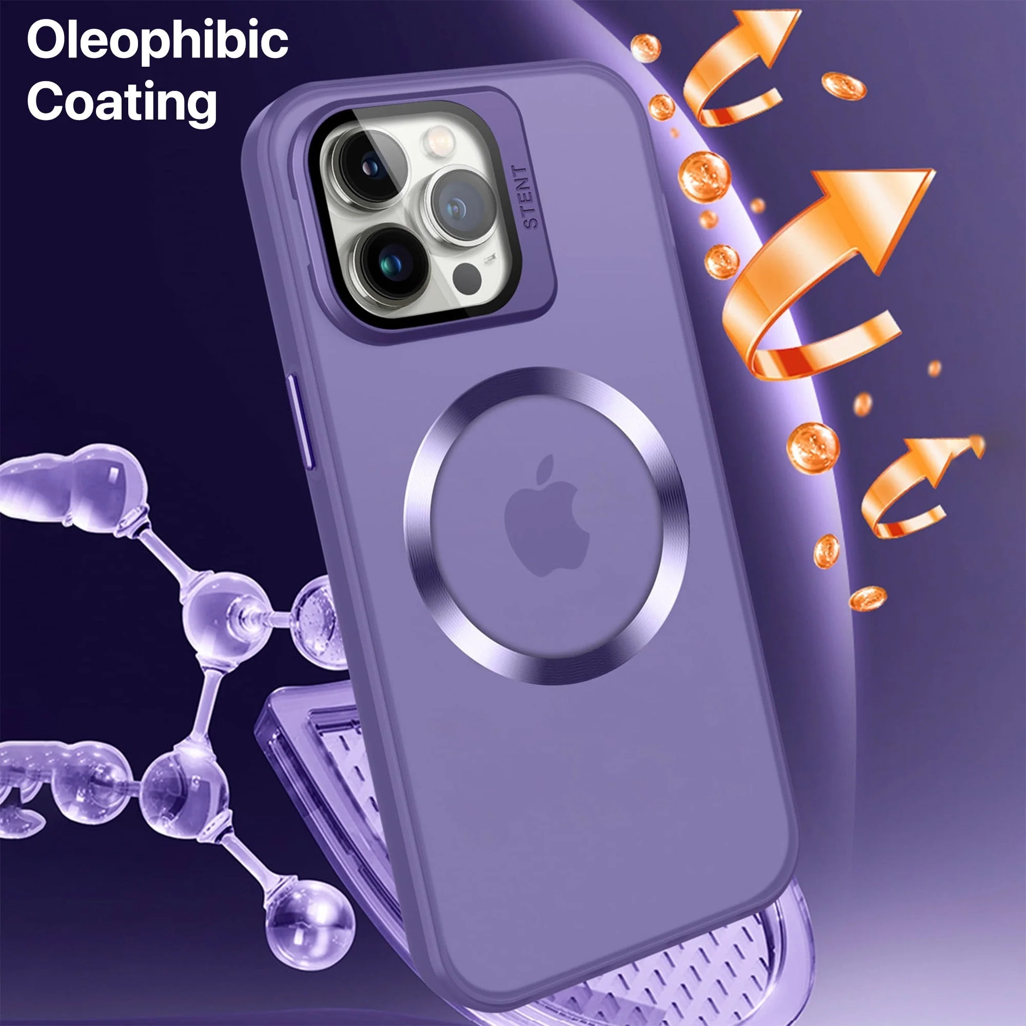 Vaku® Apple iPhone 14 Pro Rime Frosted Magnetic Magpro Translucent Camera Protector Case with Built-in Stash Stand Back Cover - Image 12