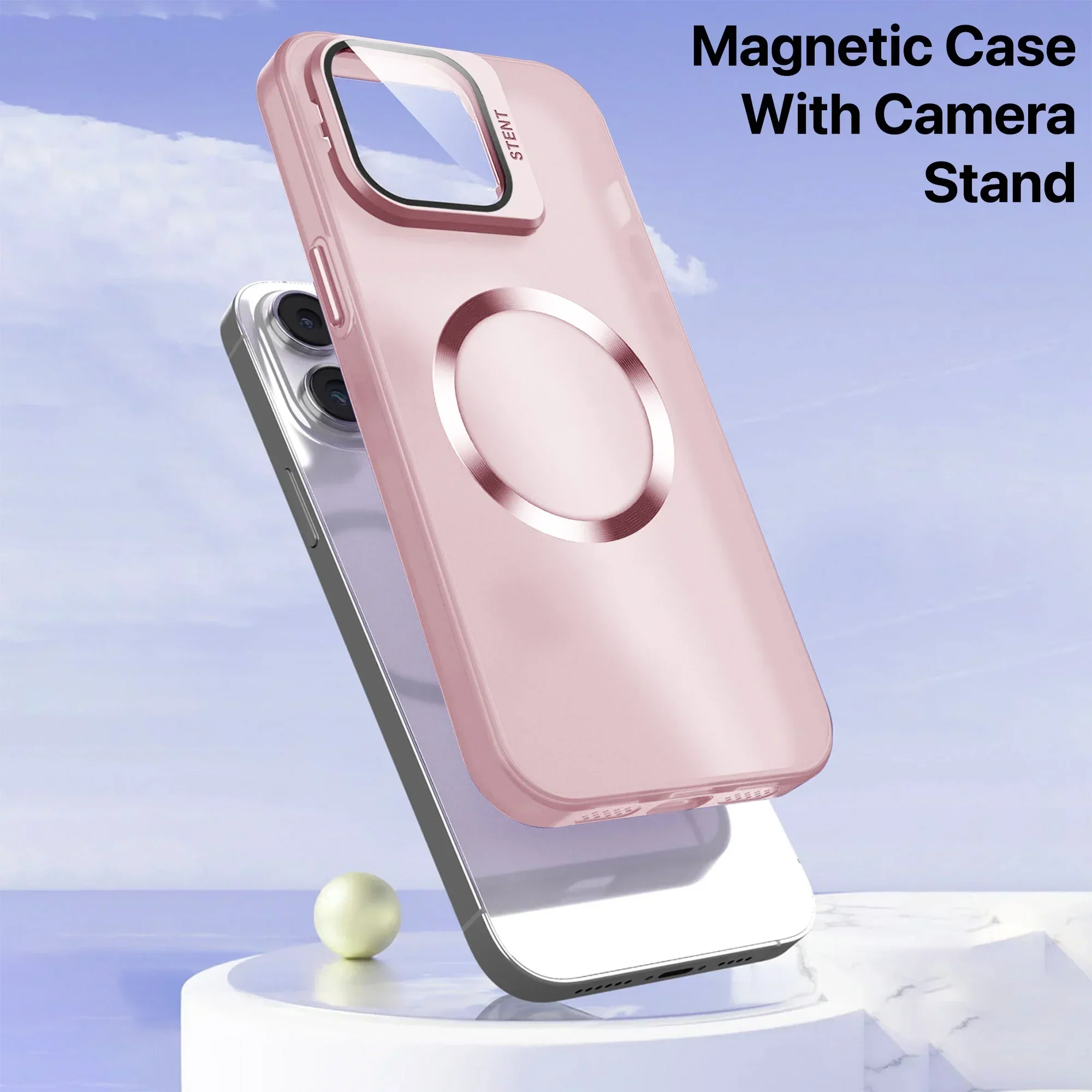 Vaku® Apple iPhone 14 Pro Rime Frosted Magnetic Magpro Translucent Camera Protector Case with Built-in Stash Stand Back Cover - Image 18