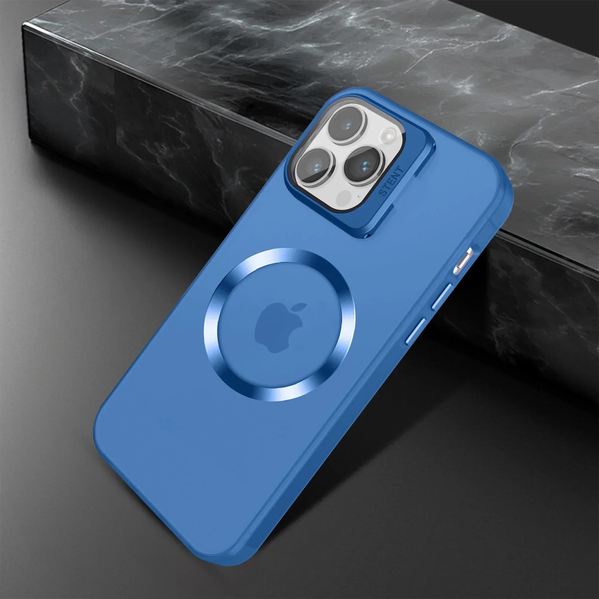 Vaku® Apple iPhone 14 Pro Rime Frosted Magnetic Magpro Translucent Camera Protector Case with Built-in Stash Stand Back Cover - Image 6