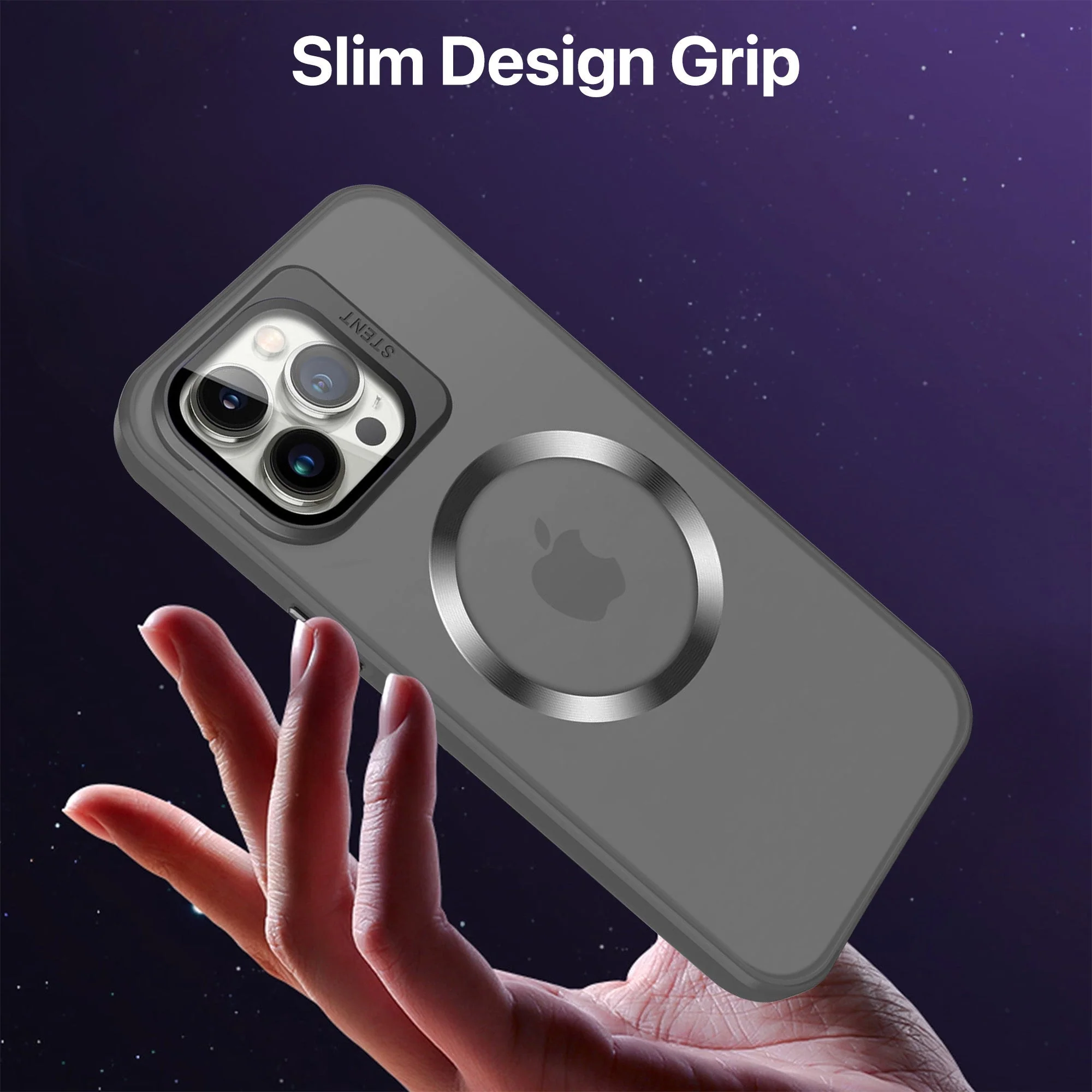 Vaku® Apple iPhone 14 Pro Rime Frosted Magnetic Magpro Translucent Camera Protector Case with Built-in Stash Stand Back Cover - Image 8