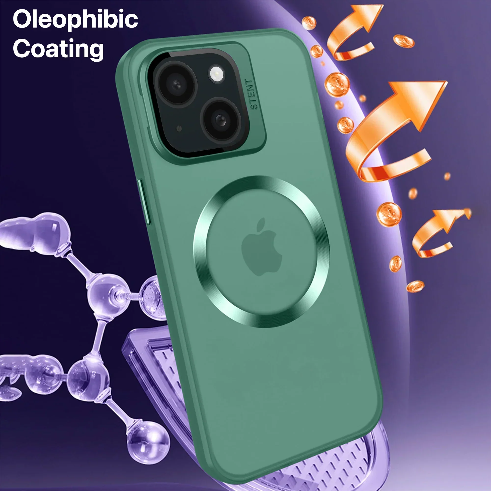 Vaku® Apple iPhone 15 Plus Rime Frosted Magnetic Magpro Translucent Camera Protector Case with Built-in Stash Stand Back Cover - Image 13