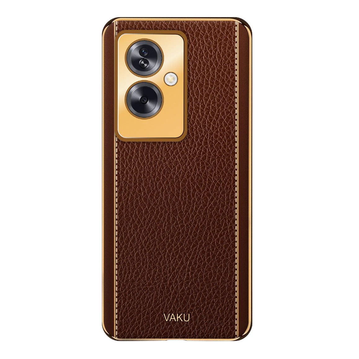 Vaku® Oppo A79 5G Luxemberg Leather Pattern Gold Electroplated Soft TPU Back Cover