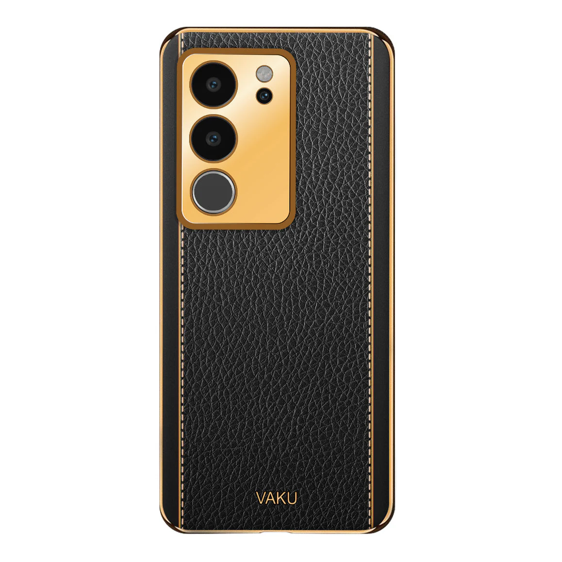 Vaku® Vivo V29 5G Luxemberg Leather Pattern Gold Electroplated Soft TPU Back Cover - Image 13