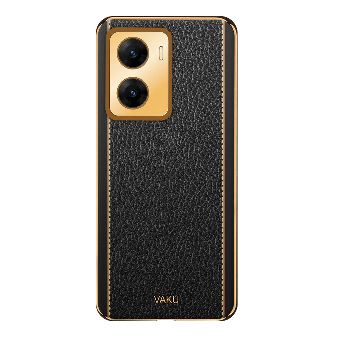 Vaku® Vivo V29e 5G Luxemberg Leather Pattern Gold Electroplated Soft TPU Back Cover - Image 10