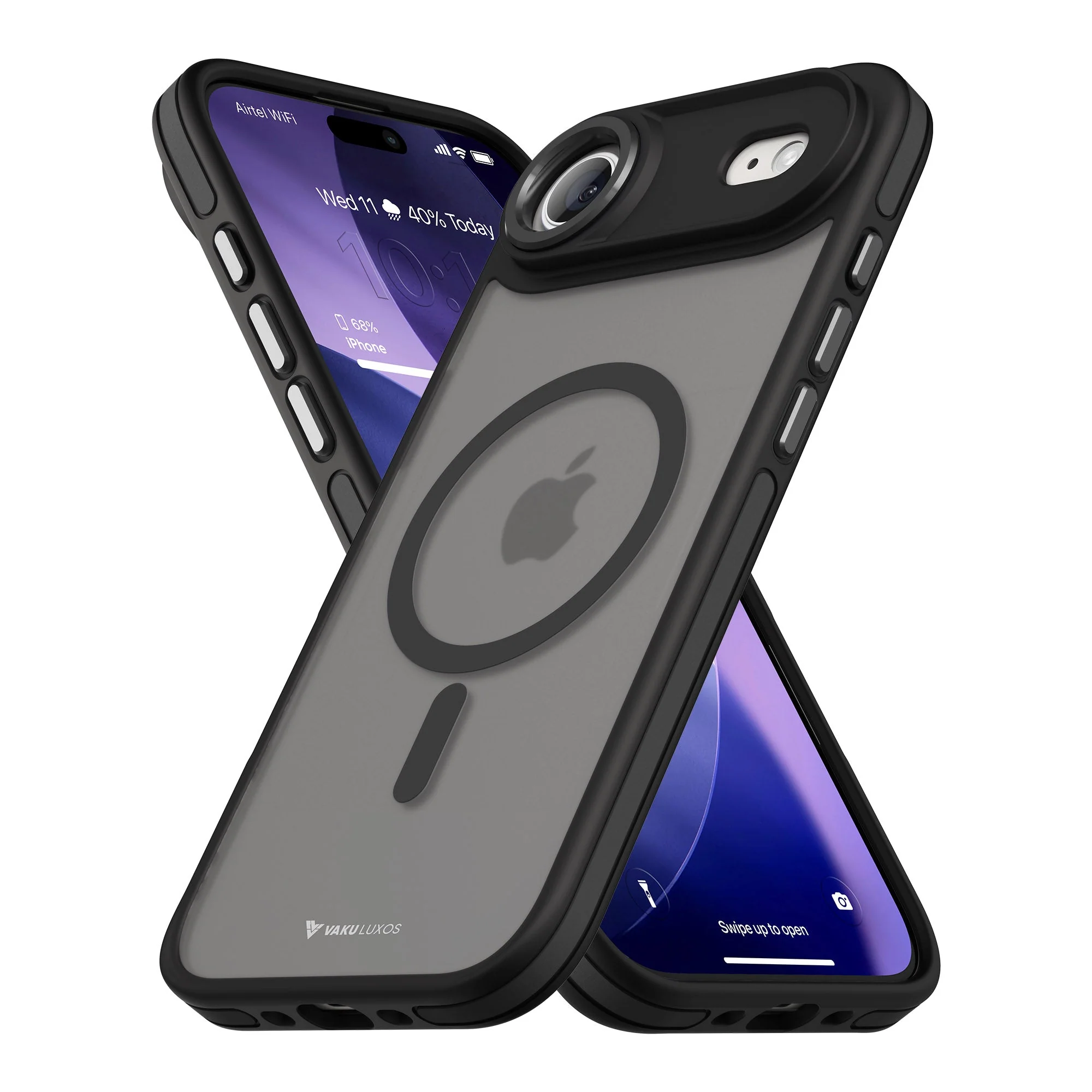Vaku Luxos ® Apple iPhone 17 Air Avlon Magpro Translucent Scratch Resistant Military-Grade Case With Metal Camera Ring Shockproof Protective Back Cover - Image 2