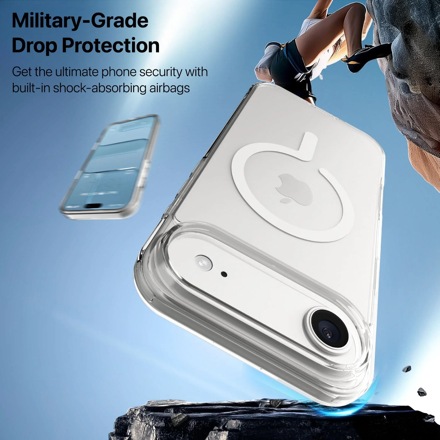Vaku Luxos ® Apple iPhone 17 Air Glassy MagPro Clear TPU Shockproof Scratch Resistant Military-Grade Protection Back Cover - Image 2