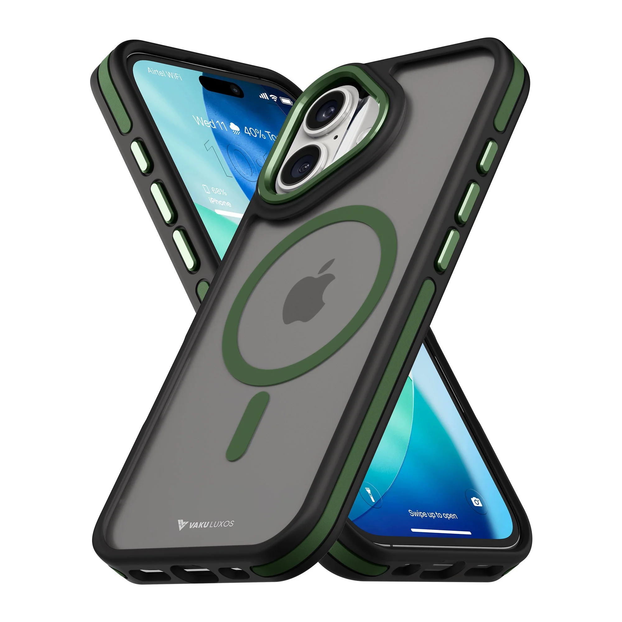 Vaku Luxos ® Apple iPhone 17 Avlon Magpro Translucent Scratch Resistant Military-Grade Case With Metal Camera Ring Shockproof Protective Back Cover - Image 4