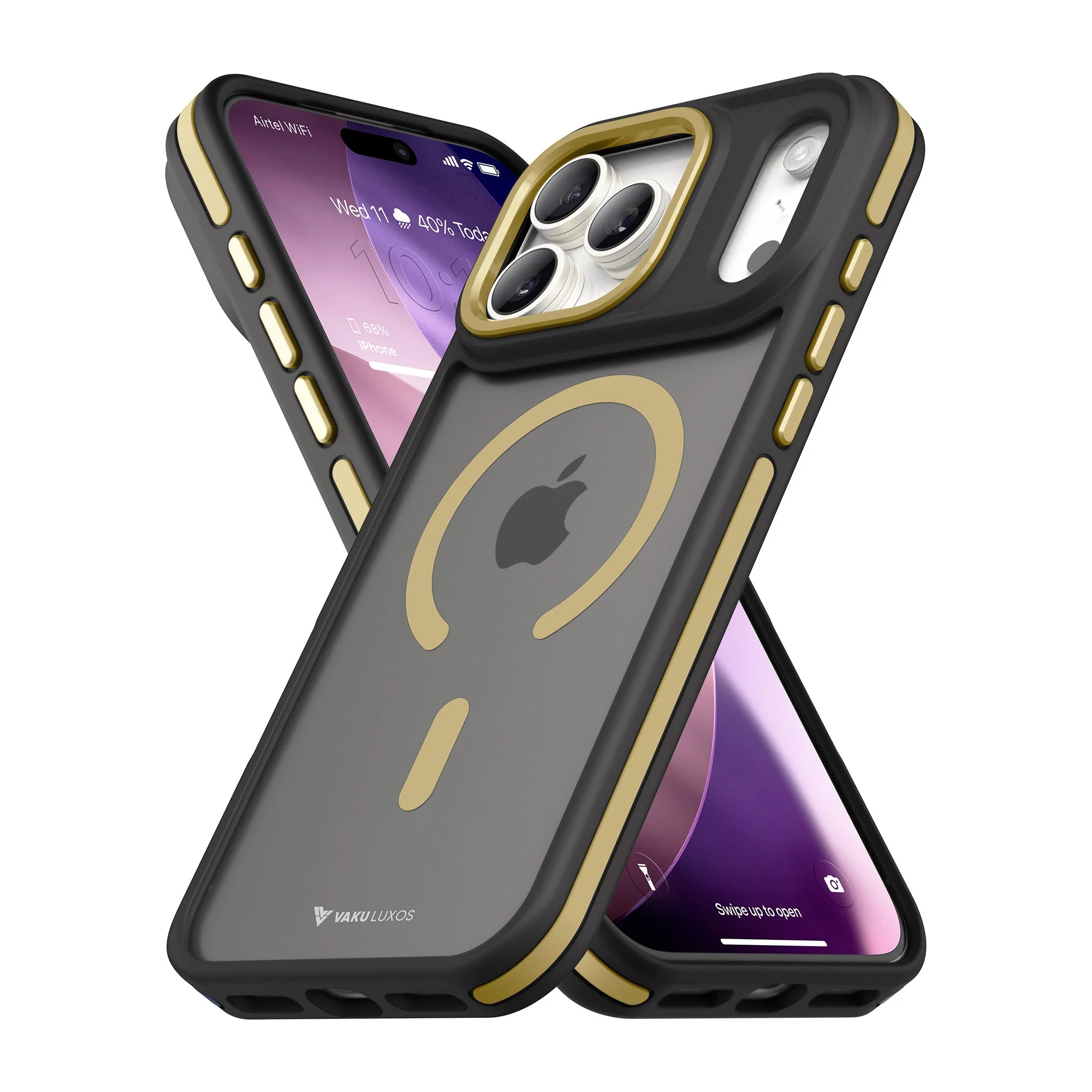 Vaku Luxos ® Apple iPhone 17 Pro Avlon Magpro Translucent Scratch Resistant Military-Grade Case With Metal Camera Ring Shockproof Protective Back Cover - Image 4