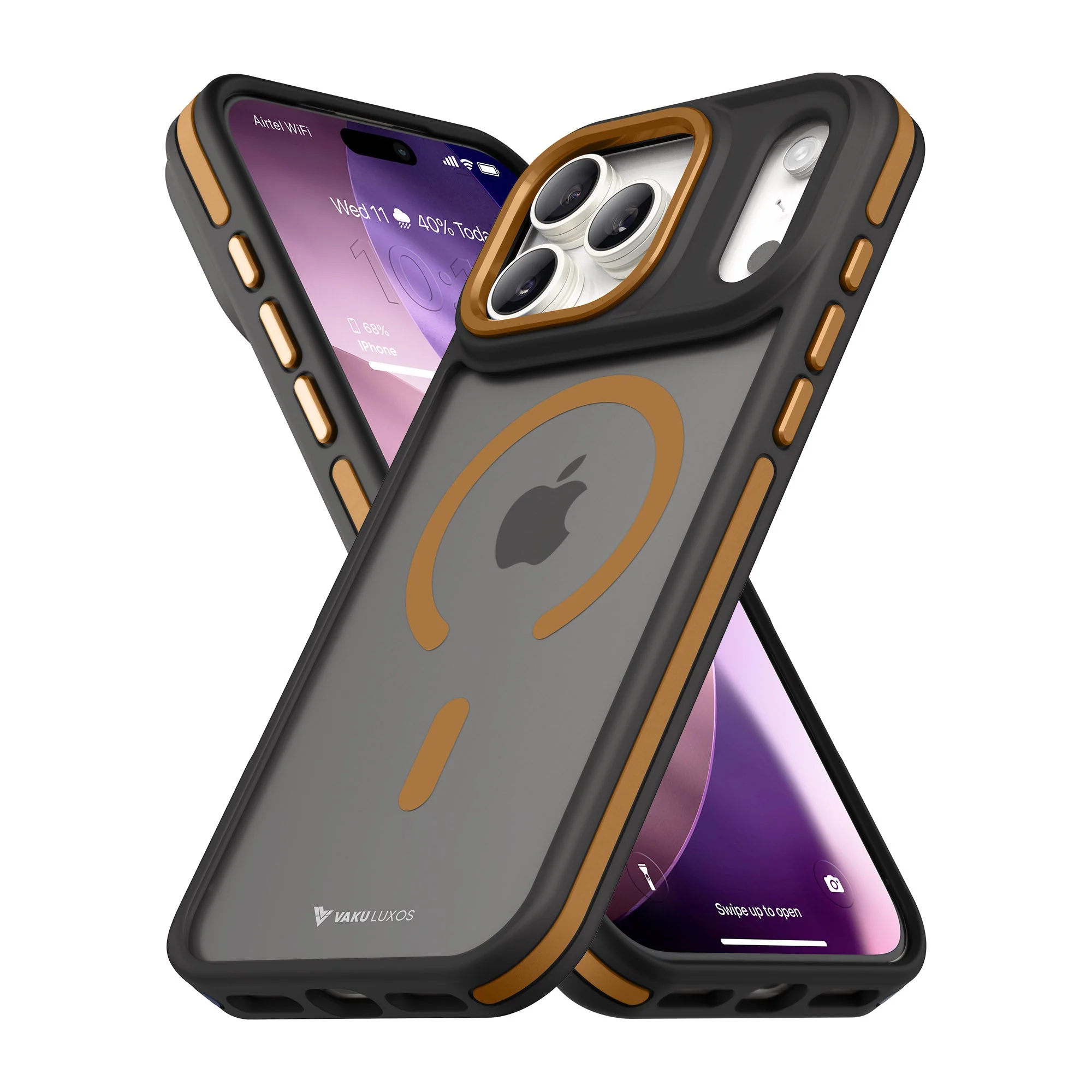 Vaku Luxos ® Apple iPhone 17 Pro Avlon Magpro Translucent Scratch Resistant Military-Grade Case With Metal Camera Ring Shockproof Protective Back Cover - Image 5