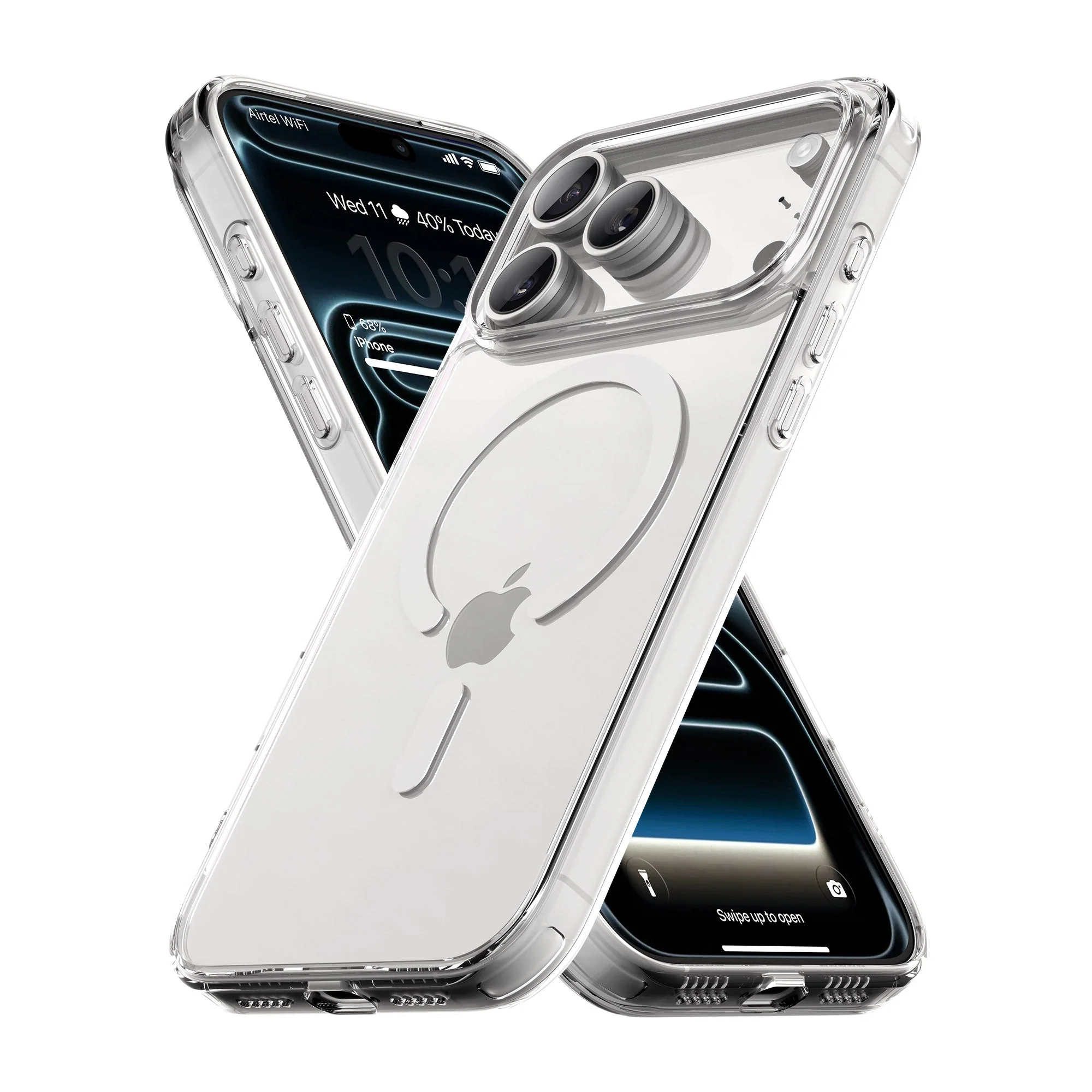Vaku Luxos ® Apple iPhone 17 Pro Glassy MagPro Clear TPU Shockproof Scratch Resistant Military-Grade Protection Back Cover