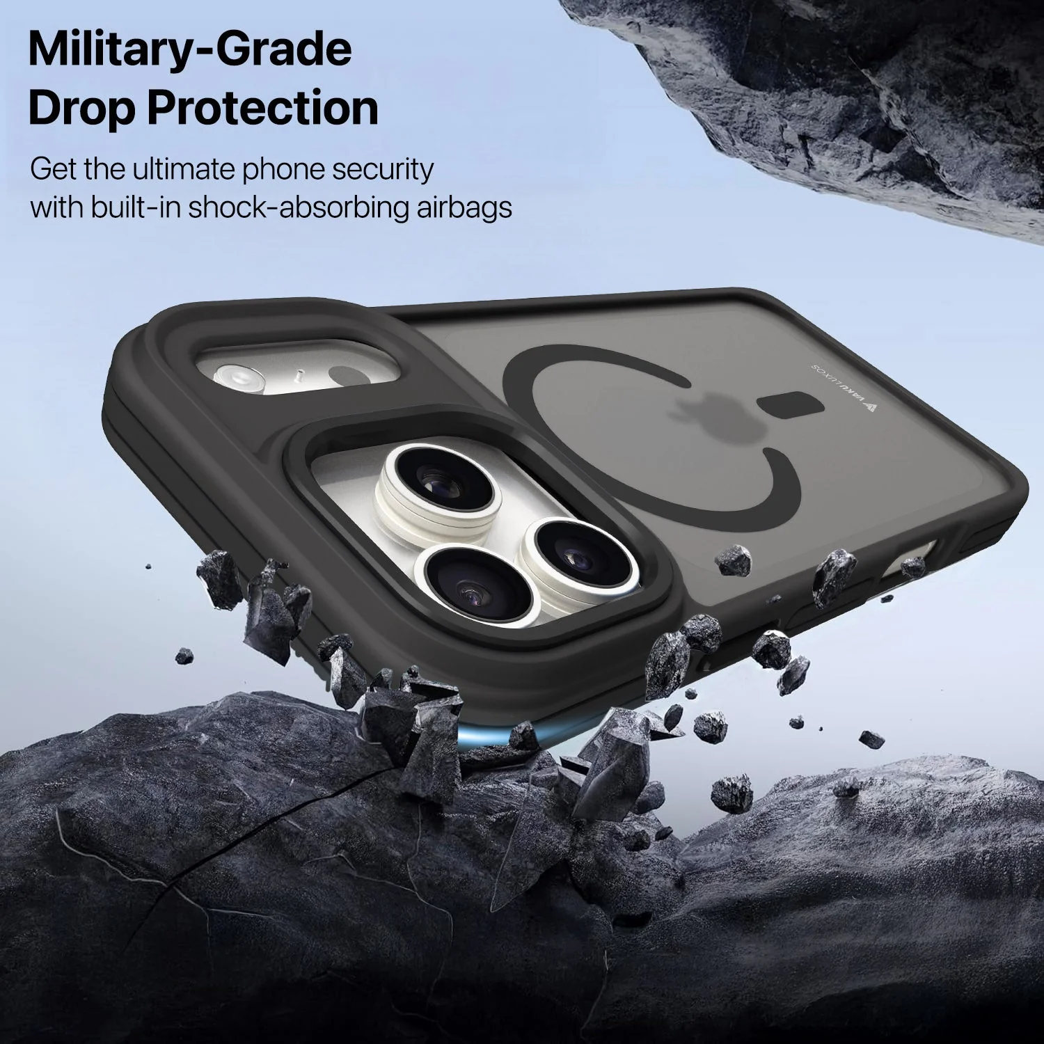 Vaku Luxos ® Apple iPhone 17 Pro Max Avlon Magpro Translucent Scratch Resistant Military-Grade Case With Metal Camera Ring Shockproof Protective Back Cover - Image 10