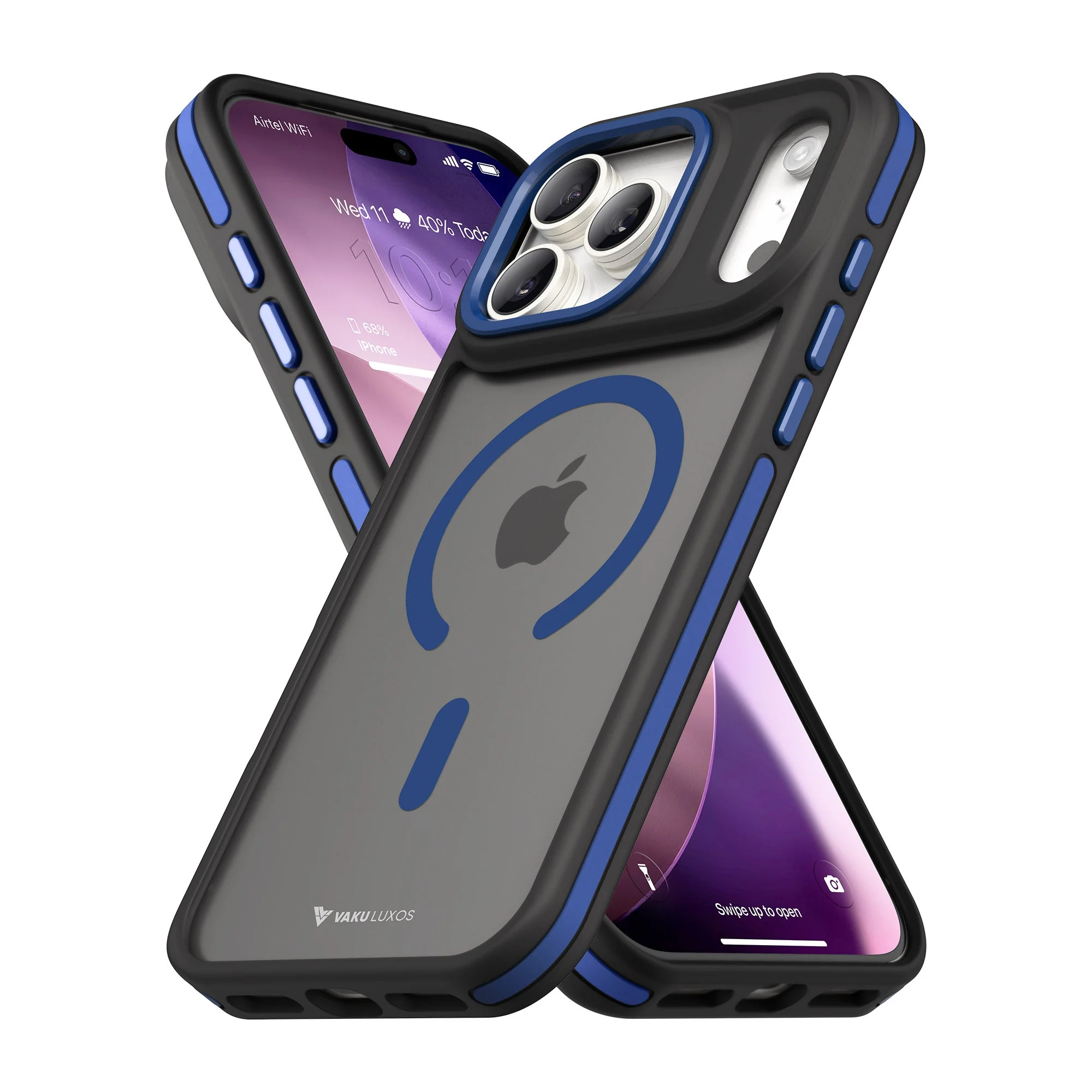 Vaku Luxos ® Apple iPhone 17 Pro Max Avlon Magpro Translucent Scratch Resistant Military-Grade Case With Metal Camera Ring Shockproof Protective Back Cover - Image 3