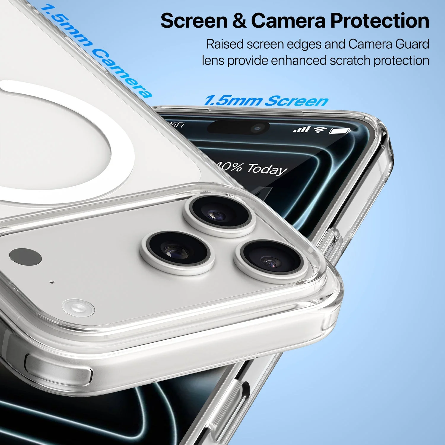 Vaku Luxos ® Apple iPhone 17 Pro Max Glassy MagPro Clear TPU Shockproof Scratch Resistant Military-Grade Protection Back Cover - Image 4