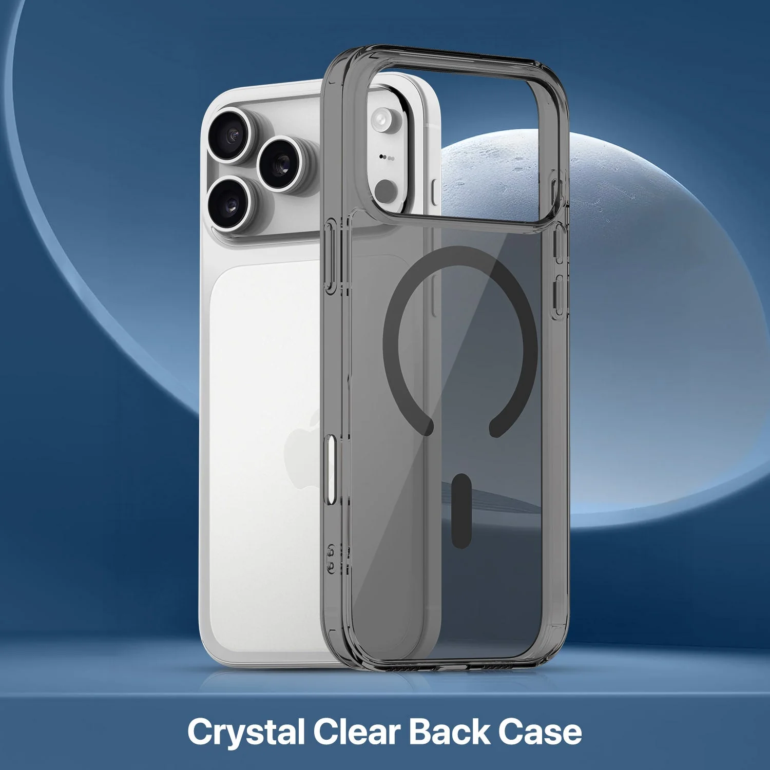 Vaku Luxos ® Apple iPhone 17 Pro Max Glassy Magpro Smokey Transparent TPU Case Shockproof Non-Yellowing Scratch Resistant Military Grade Protection Screen Protector Back Cover - Image 3