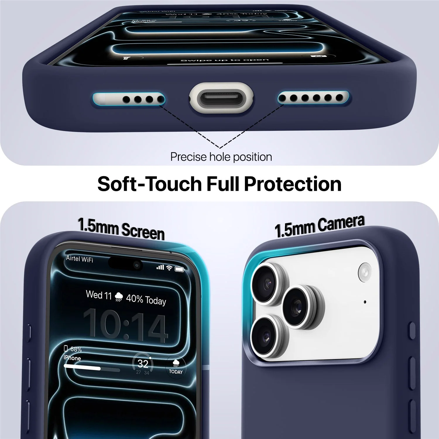 Vaku Luxos ® Apple iPhone 17 Pro Max Liquid Silicone Slim Protective Shockproof Phone Back Cover with Anti-Scratch Microfiber Lining - Image 6