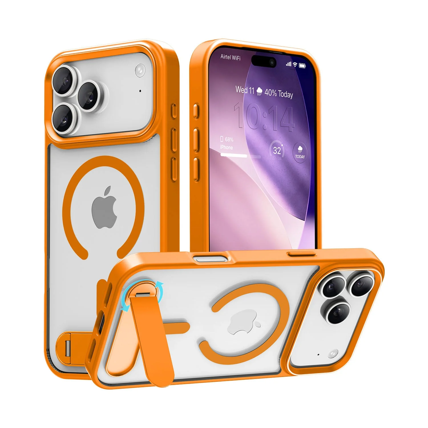 Vaku Luxos ® Apple iPhone 17 Pro Max Orion Magpro Scratch Resistant Camera Screen Protector Case With Alloy Metal Stand Shockproof Back Cover - Image 4