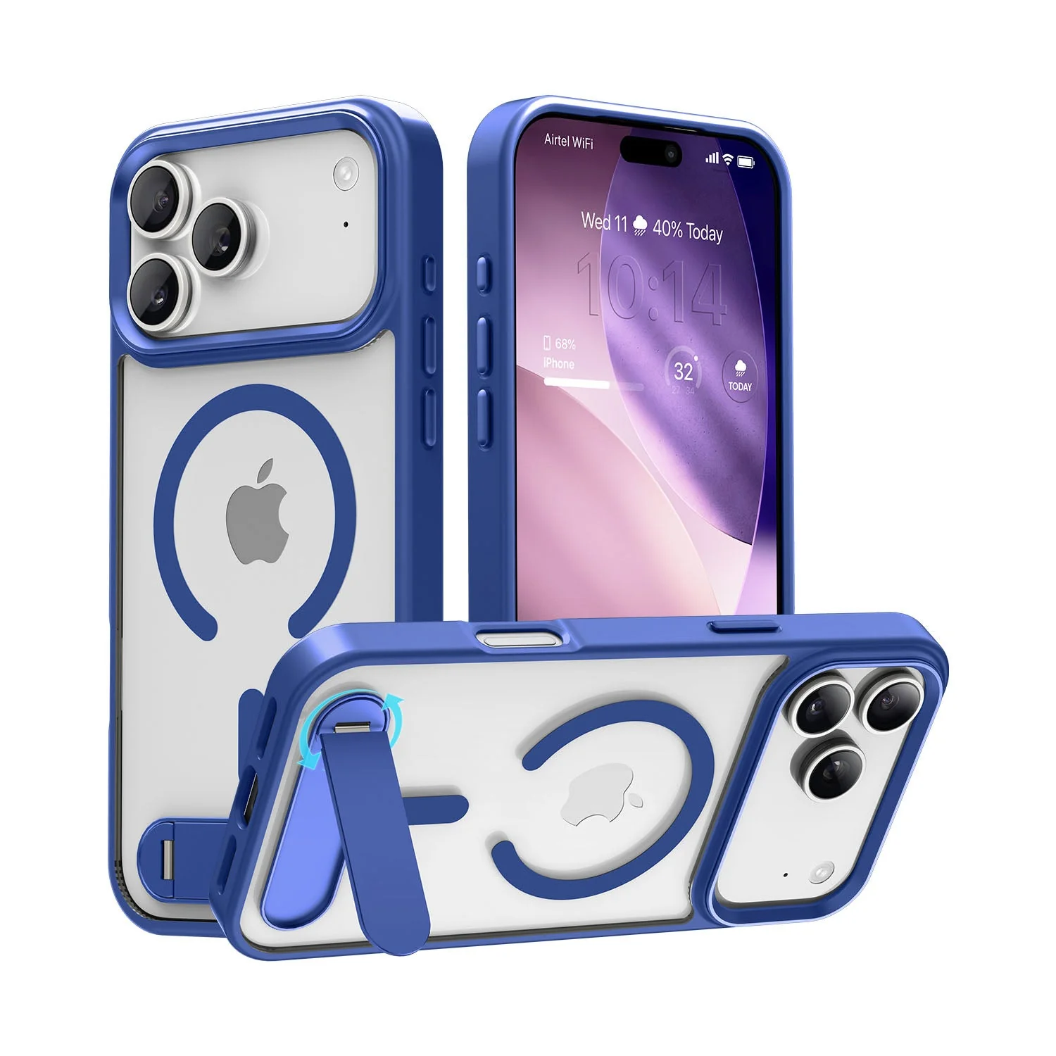 Vaku Luxos ® Apple iPhone 17 Pro Orion Magpro Scratch Resistant Camera Screen Protector Case With Alloy Metal Stand Shockproof Back Cover - Image 5