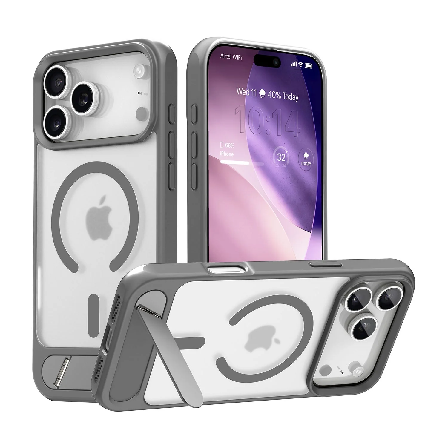 Vaku Luxos ® Apple iPhone 17 Pro Zennix Magpro Scratch Resistant Camera Screen Protector Case with Stand Holder Shockproof Protective Back cover - Image 5
