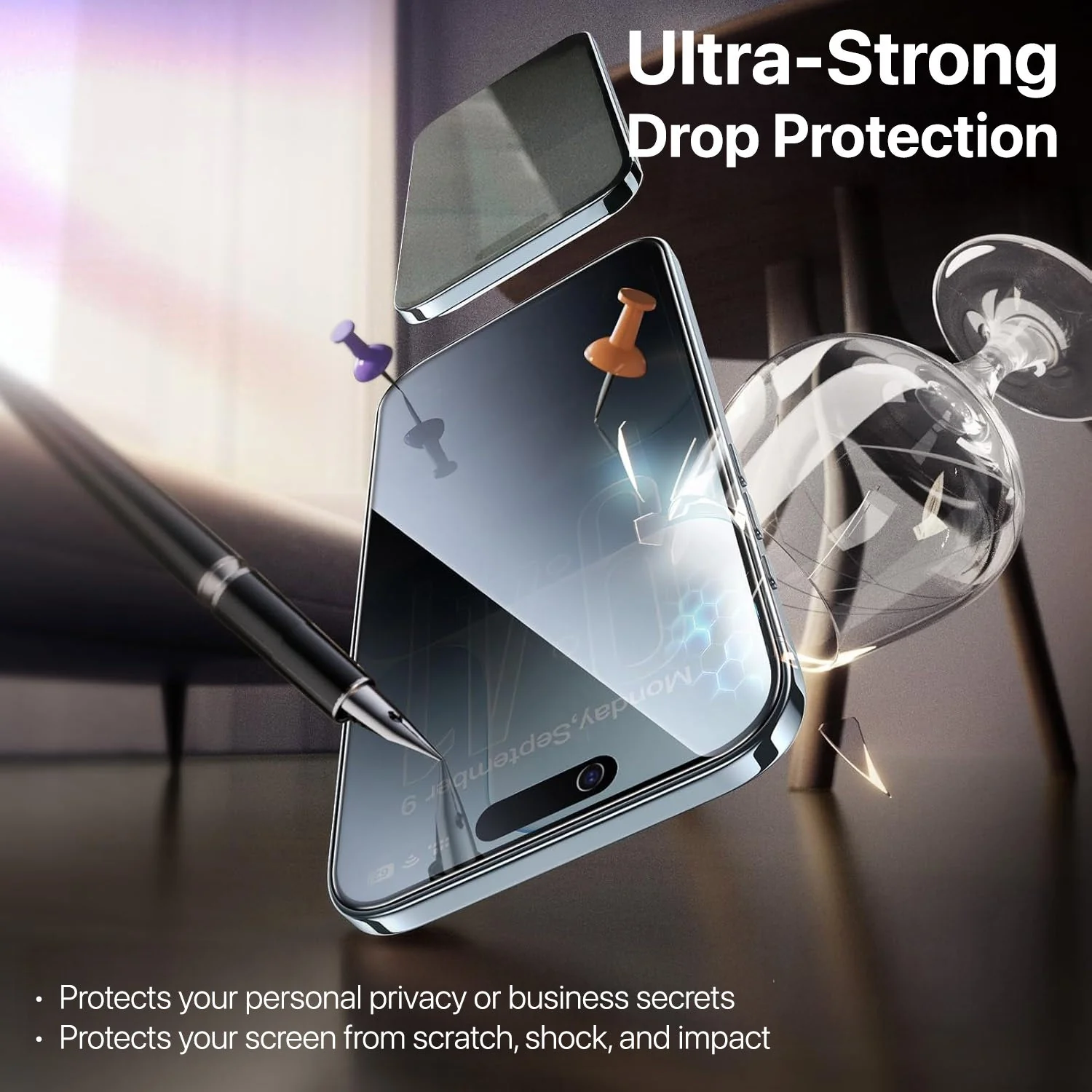 Vaku Luxos ® Apple iPhone 17 Series Privacy Tempered Glass Screen Protector Guard Anti-Spy Bubble Free Scratch Resistance With Edge to Edge Protection Easy Installation - Image 6