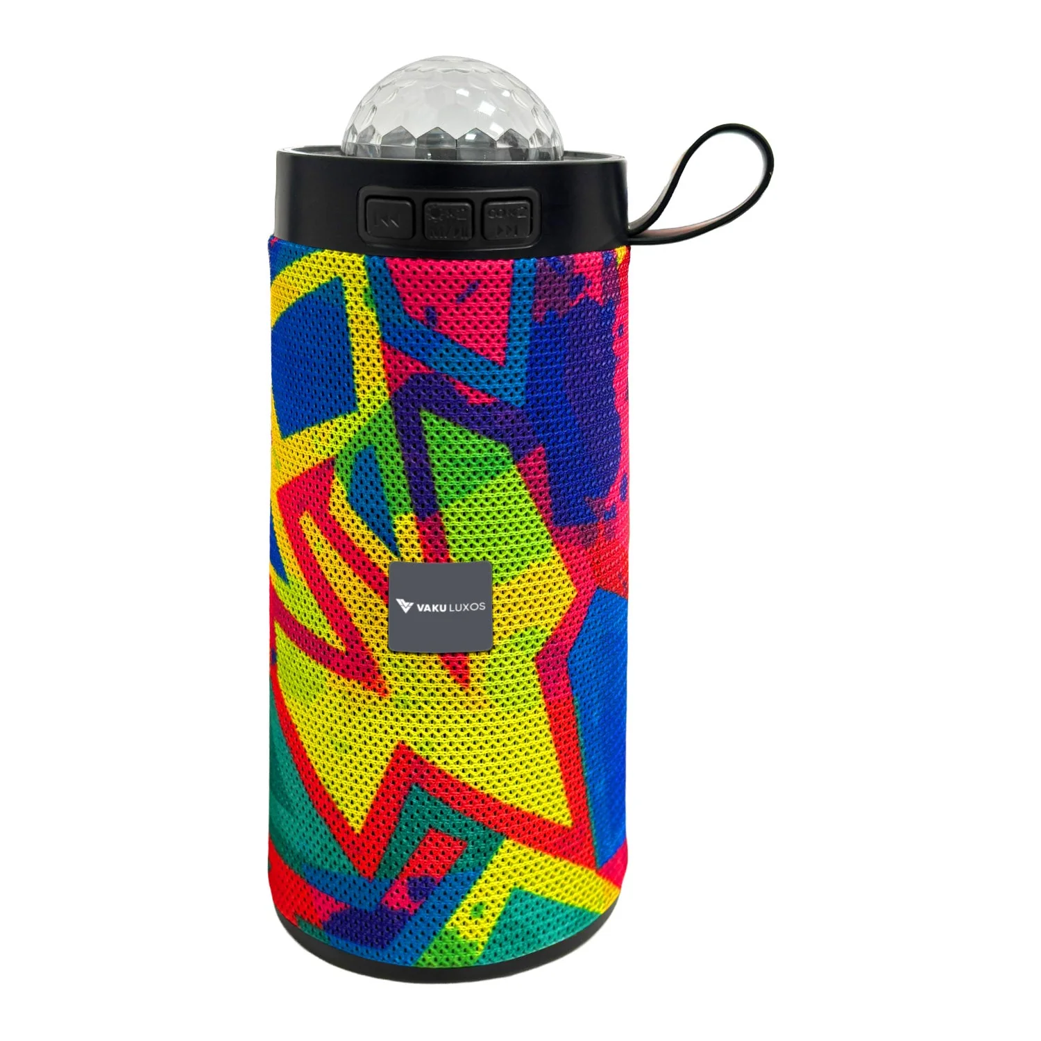 Vaku Luxos ® Groovio 15W Portable Bluetooth Party Speaker Vibrant Multicolor Pattern With LED Disco Light Dome - Image 2