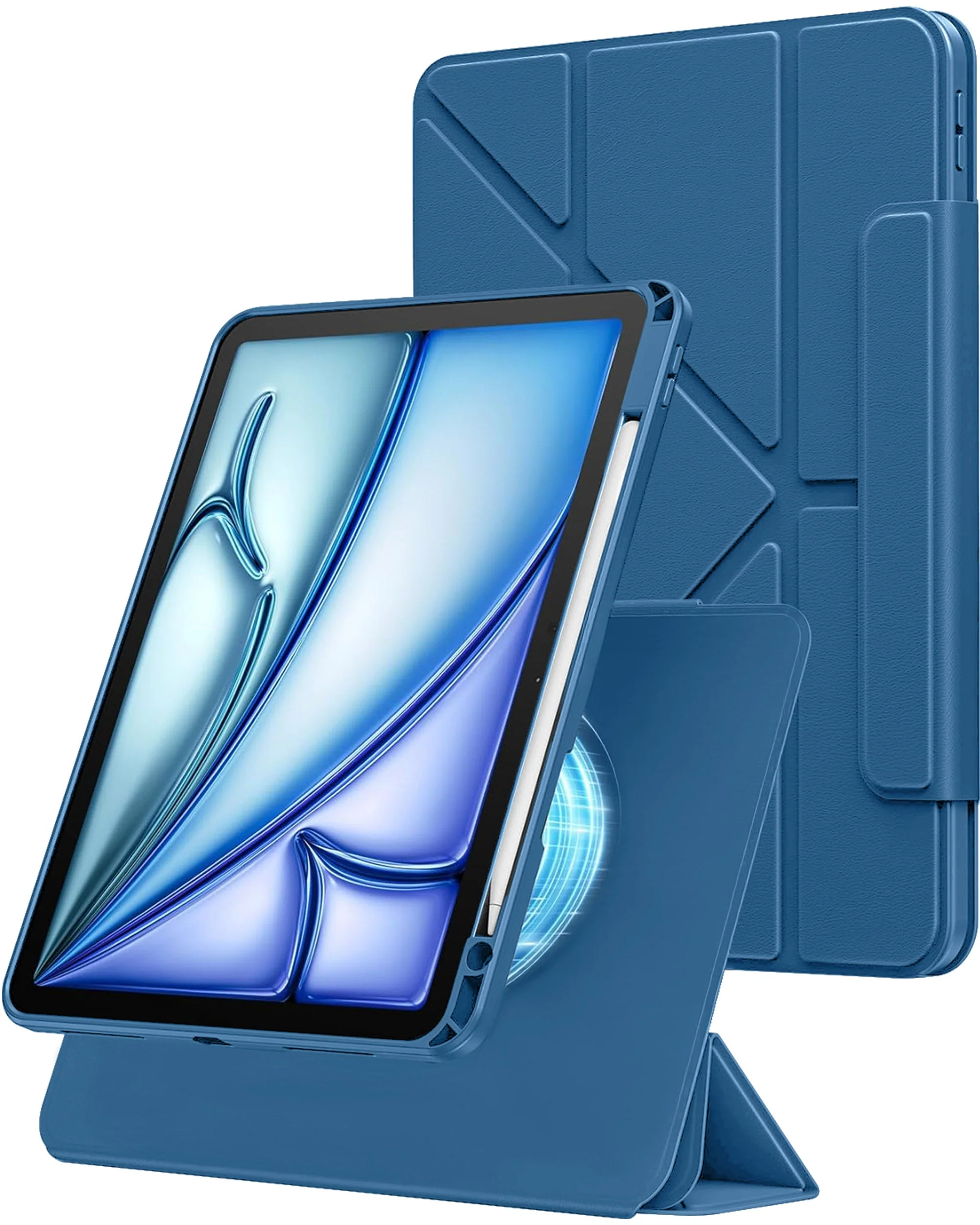 Vaku Luxos ® MAGVERSA Y-FOLD iPad (A16) 11th/10th Gen (2025/2022) 11/10.9 Inch 360° Rotating Stand Transparent Back With Pencil Holder Cover Case - Image 2