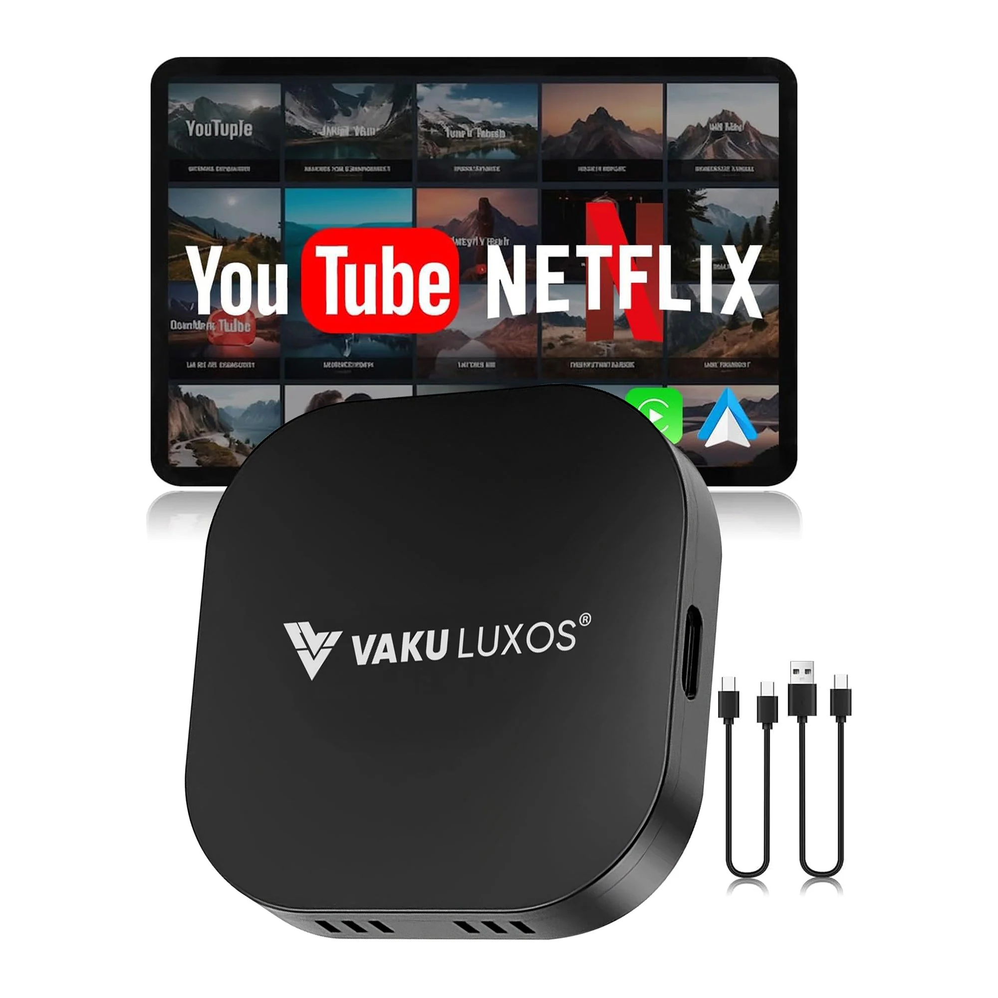 Vaku Luxos ® MUSEPRO 2025 Upgraded Wireless CarPlay Adapter, 5-in-1 Apple Wireless and Android Auto Wireless Adapter - Image 9