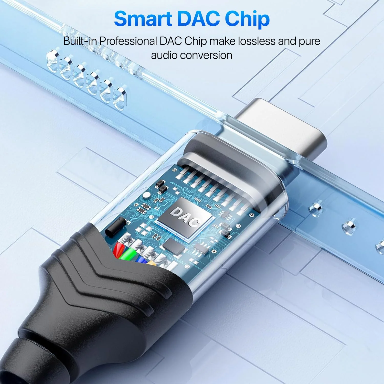 Vaku Luxos ® SonicPro Type C to 3.5 mm Jack Digital Audio DAC 24bit/96KHz 3.5mm Connector Aux Cable, Headphone, Earphone USB C Converter / Adapter For Samsung, Oneplus, iPhone 17/16/15 - Image 4